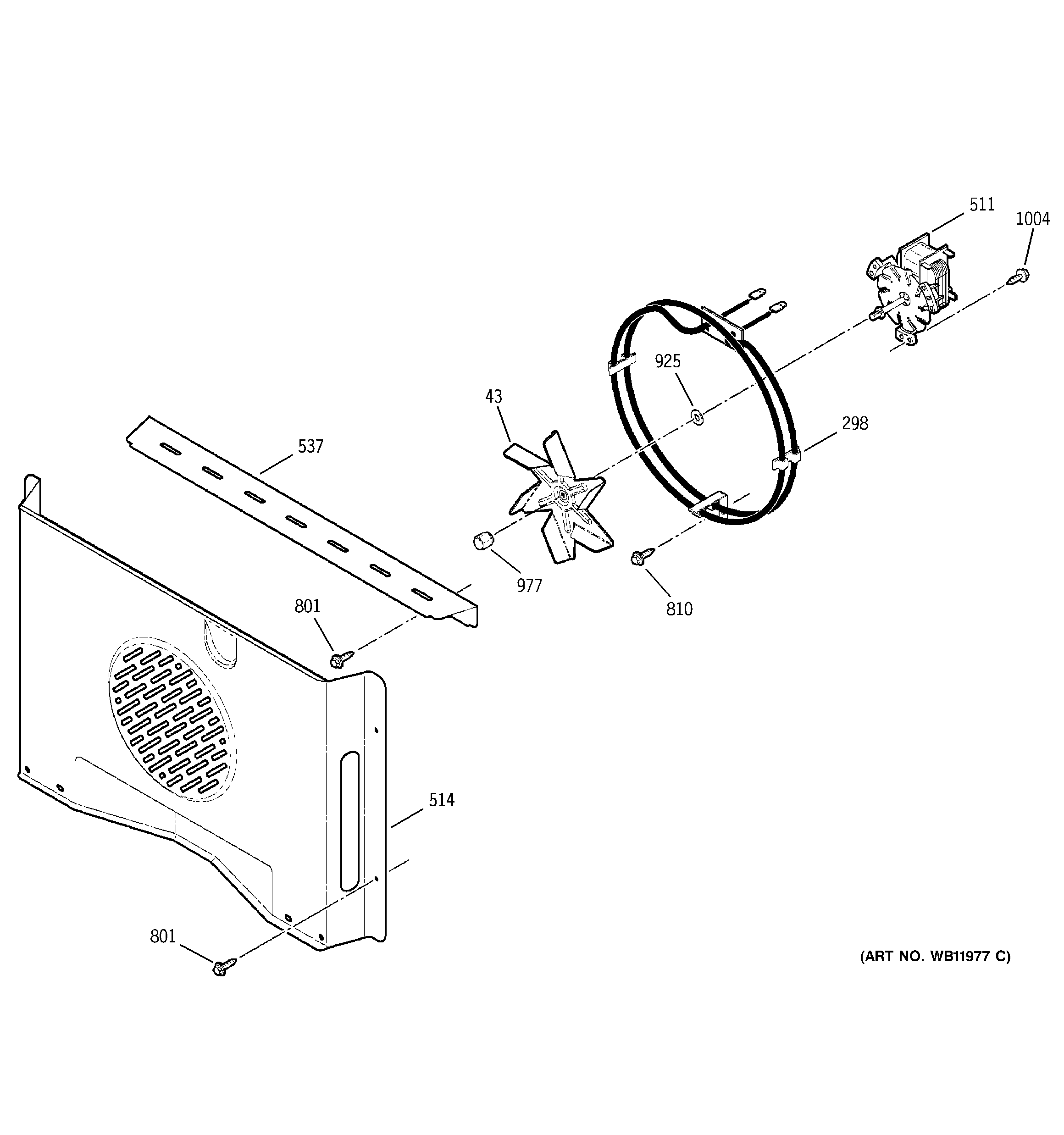GE JCTP18BA5BB convection fan diagram