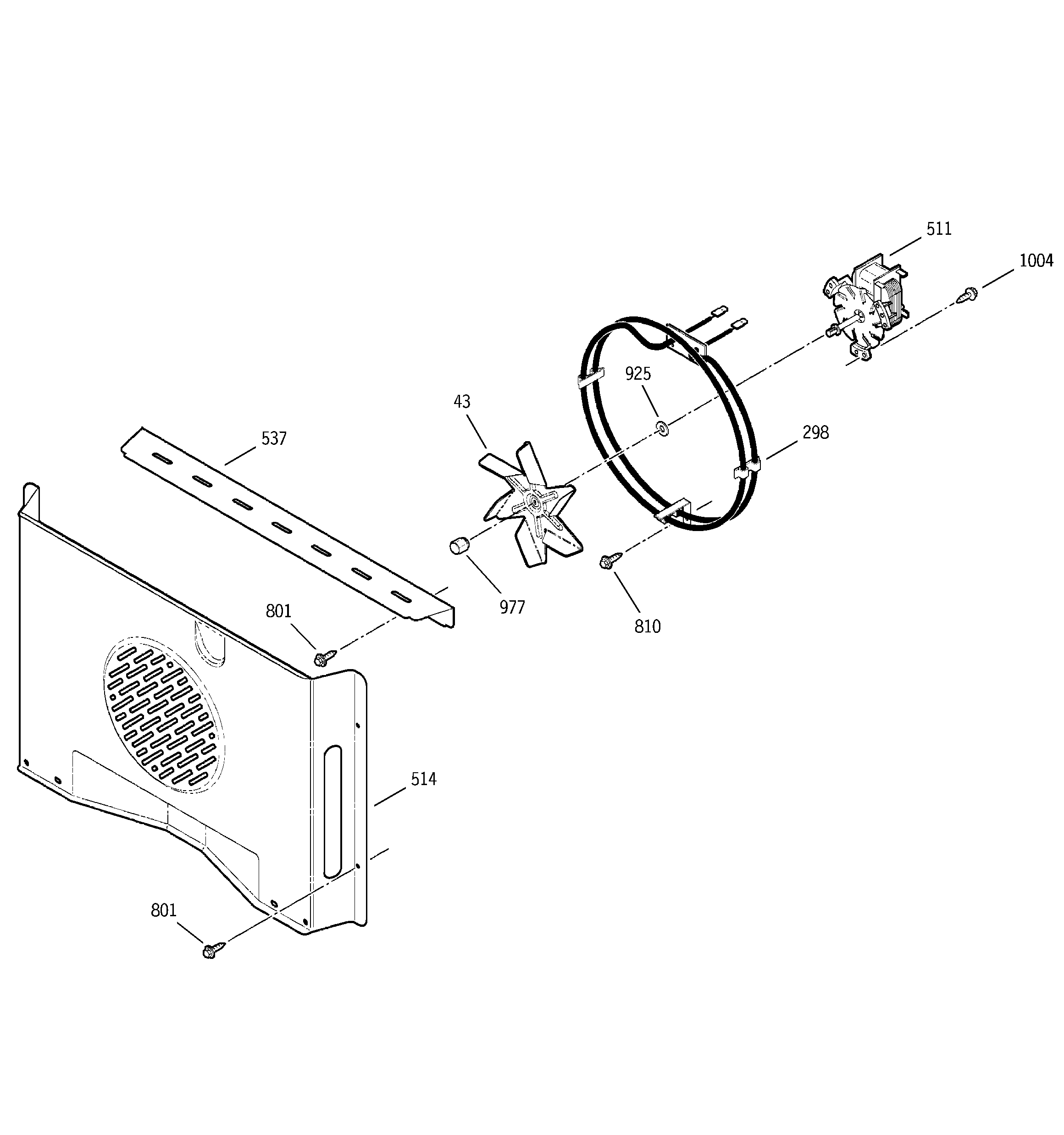GE JCT910SA4SS convection fan diagram
