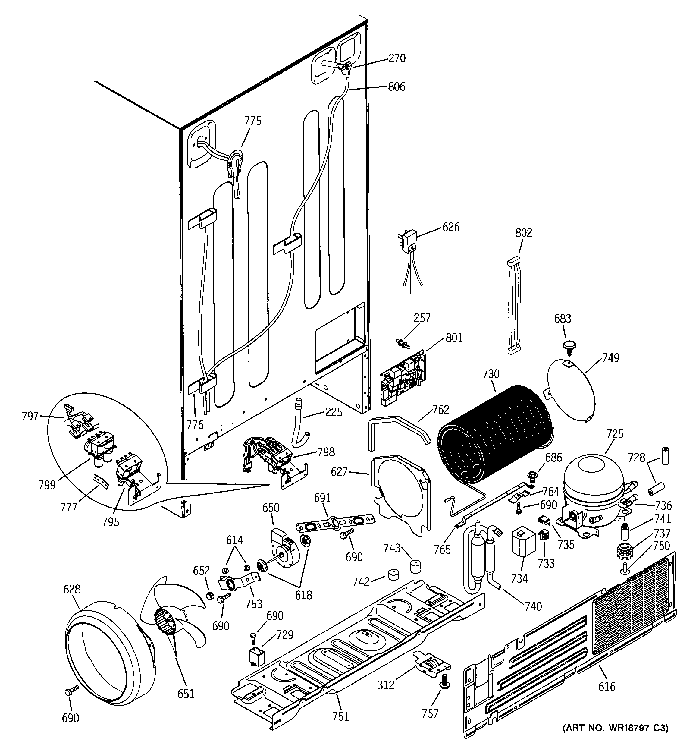 GE GSS25RGMABB unit parts diagram