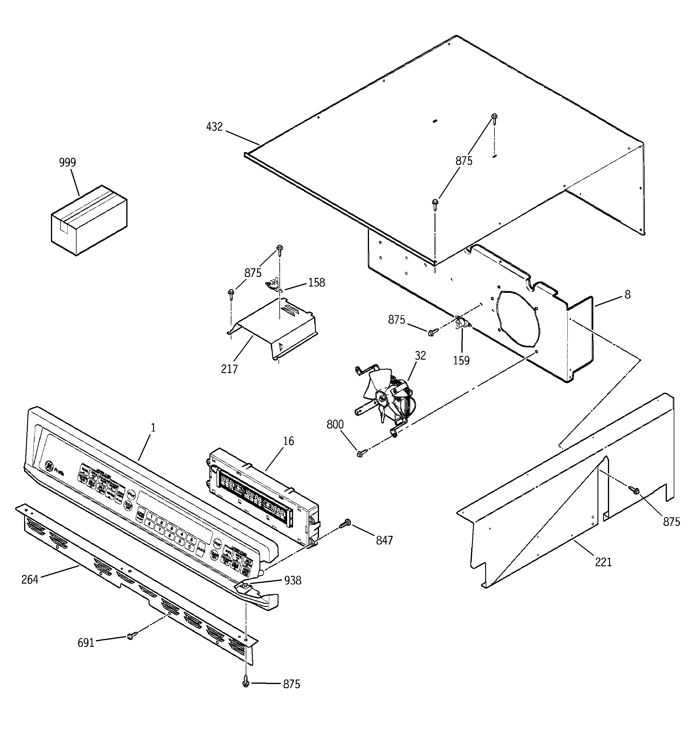 GE JKP56BA3BB control panel diagram
