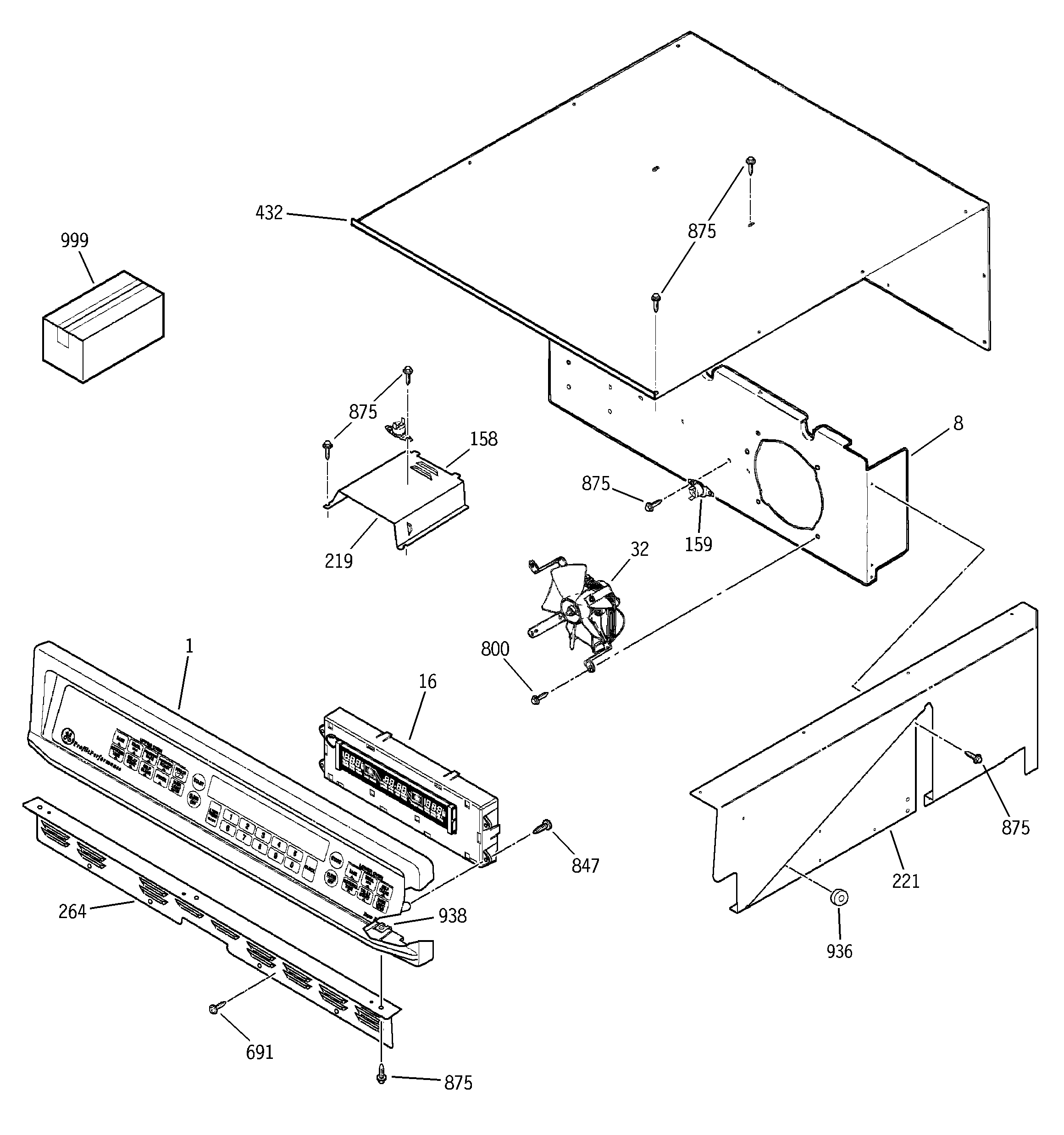 GE JK950WA3WW control panel diagram