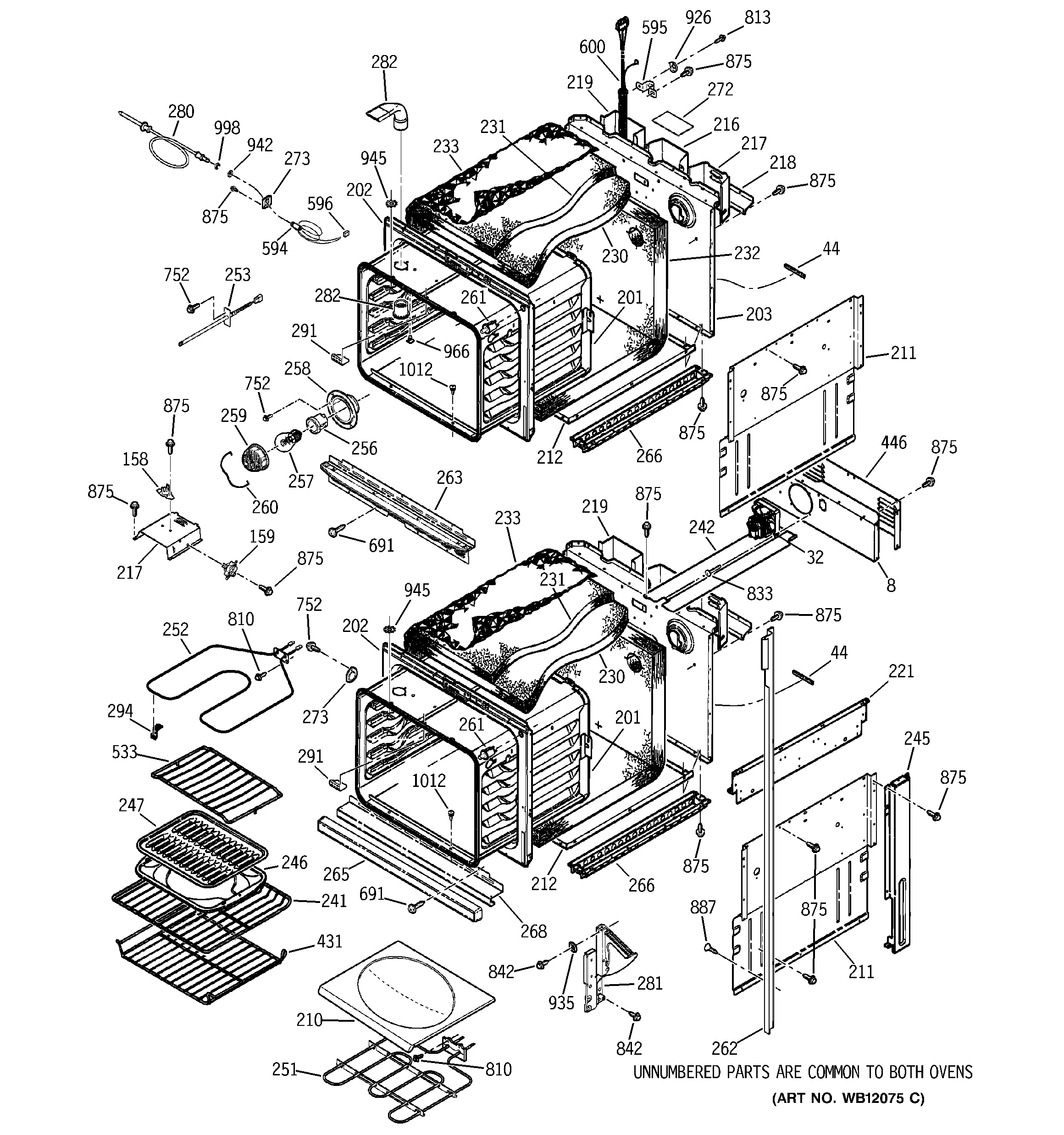 GE JK950WA3WW body parts diagram