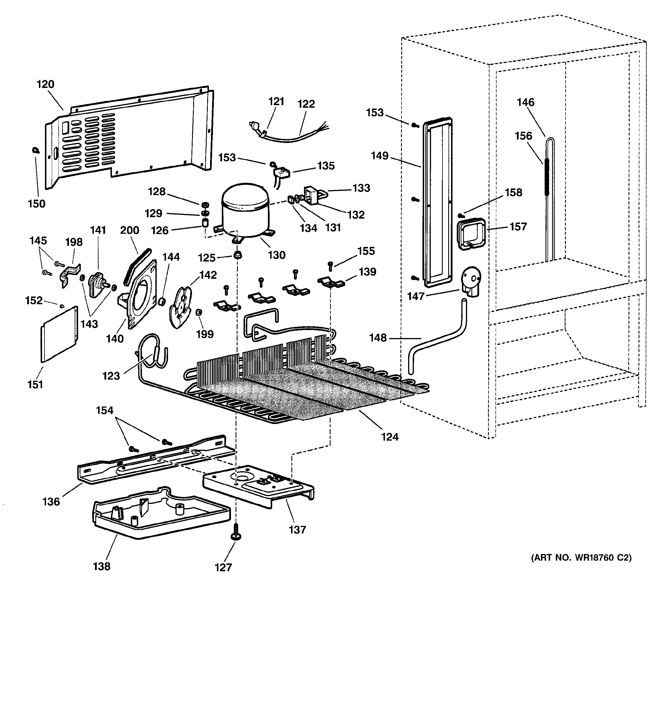 GE TCX18IADBRAA unit parts diagram