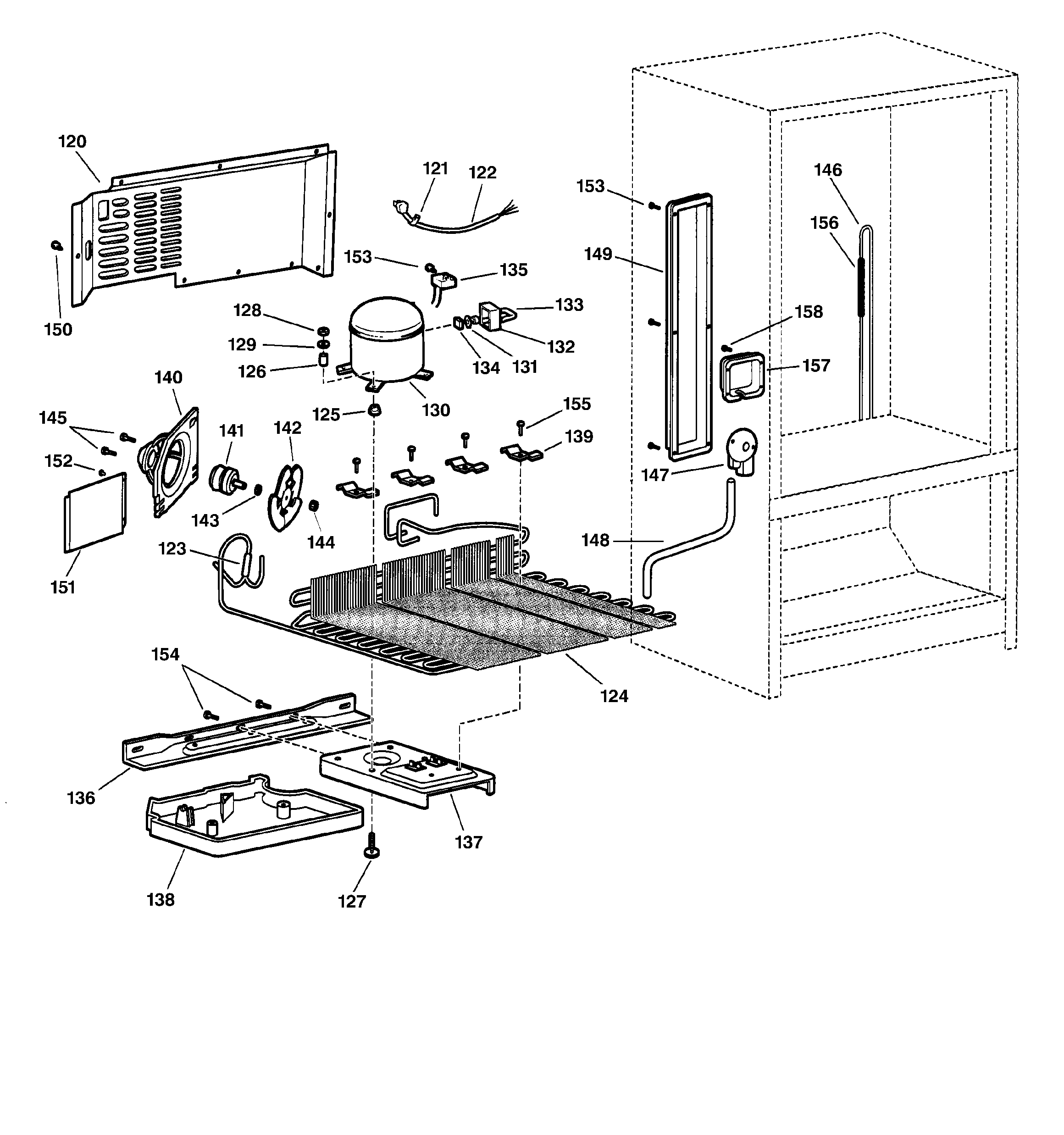 GE TCS18PADALBS unit parts diagram