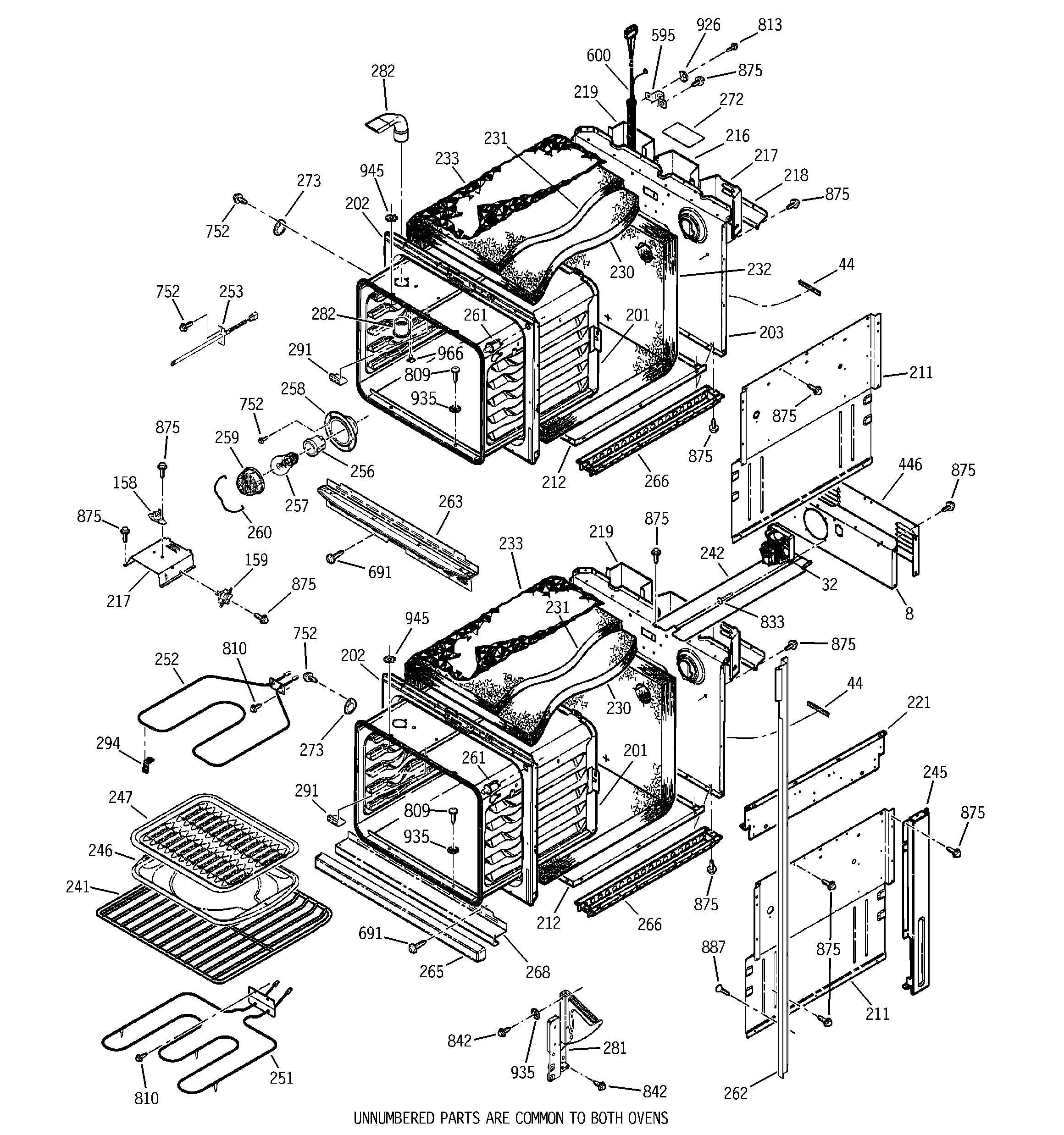 GE JKP45WA3WW body parts diagram