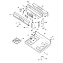 GE JGBP28WEA3WW control panel & cooktop diagram