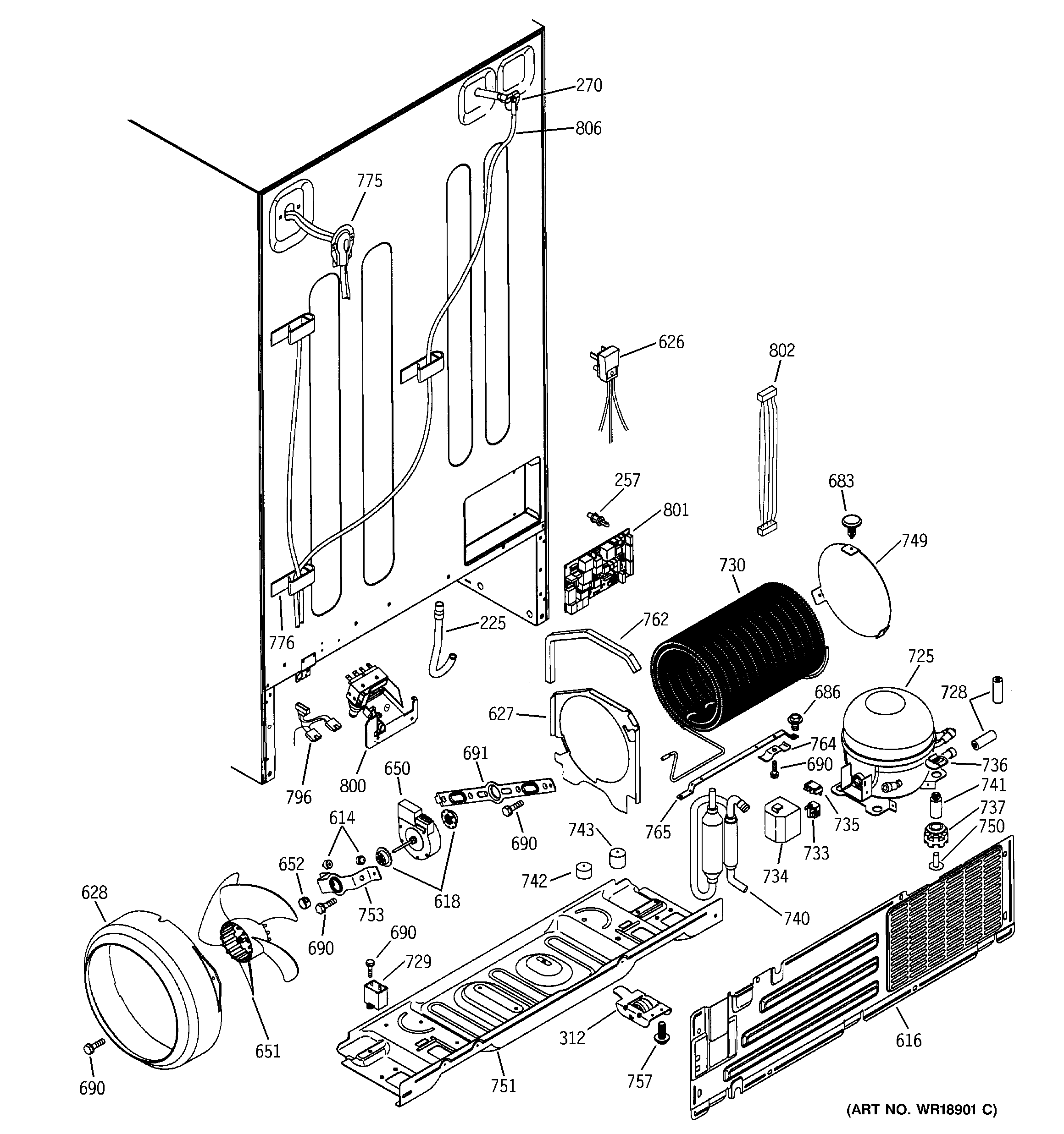 GE GSS25LGMBWW unit parts diagram