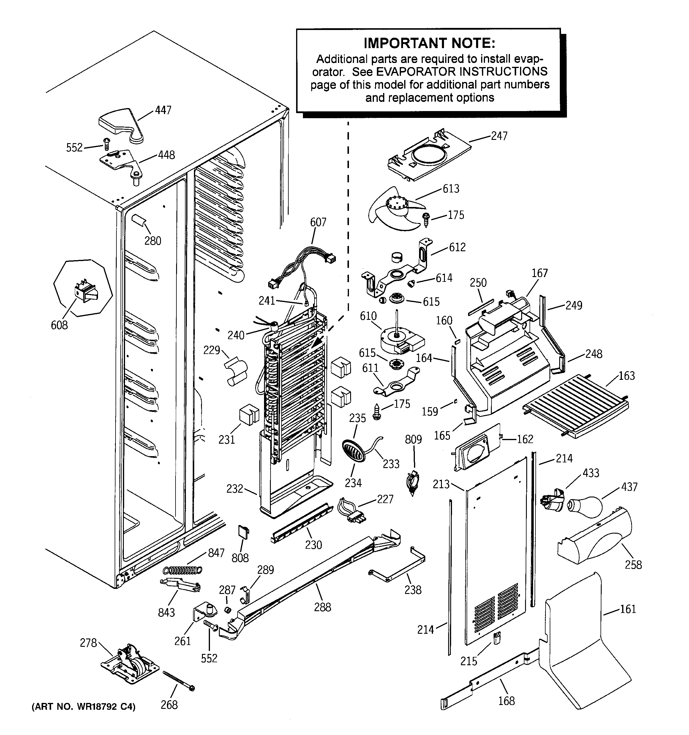 GE PSS29NHMBWW freezer section diagram