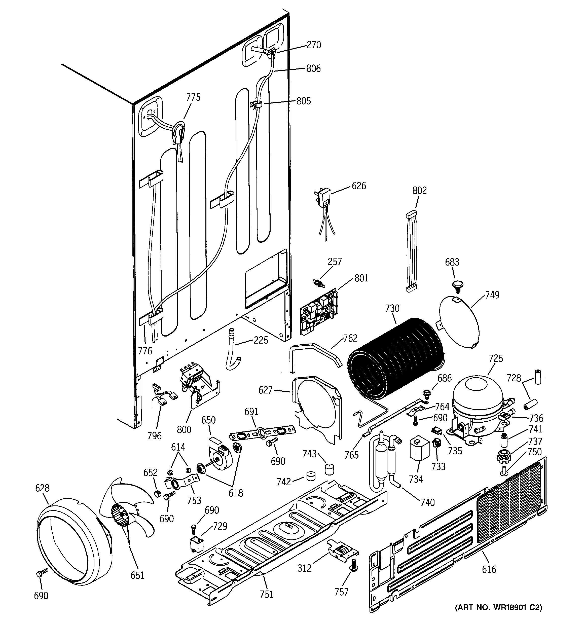 GE GSS25PGMBCC unit parts diagram