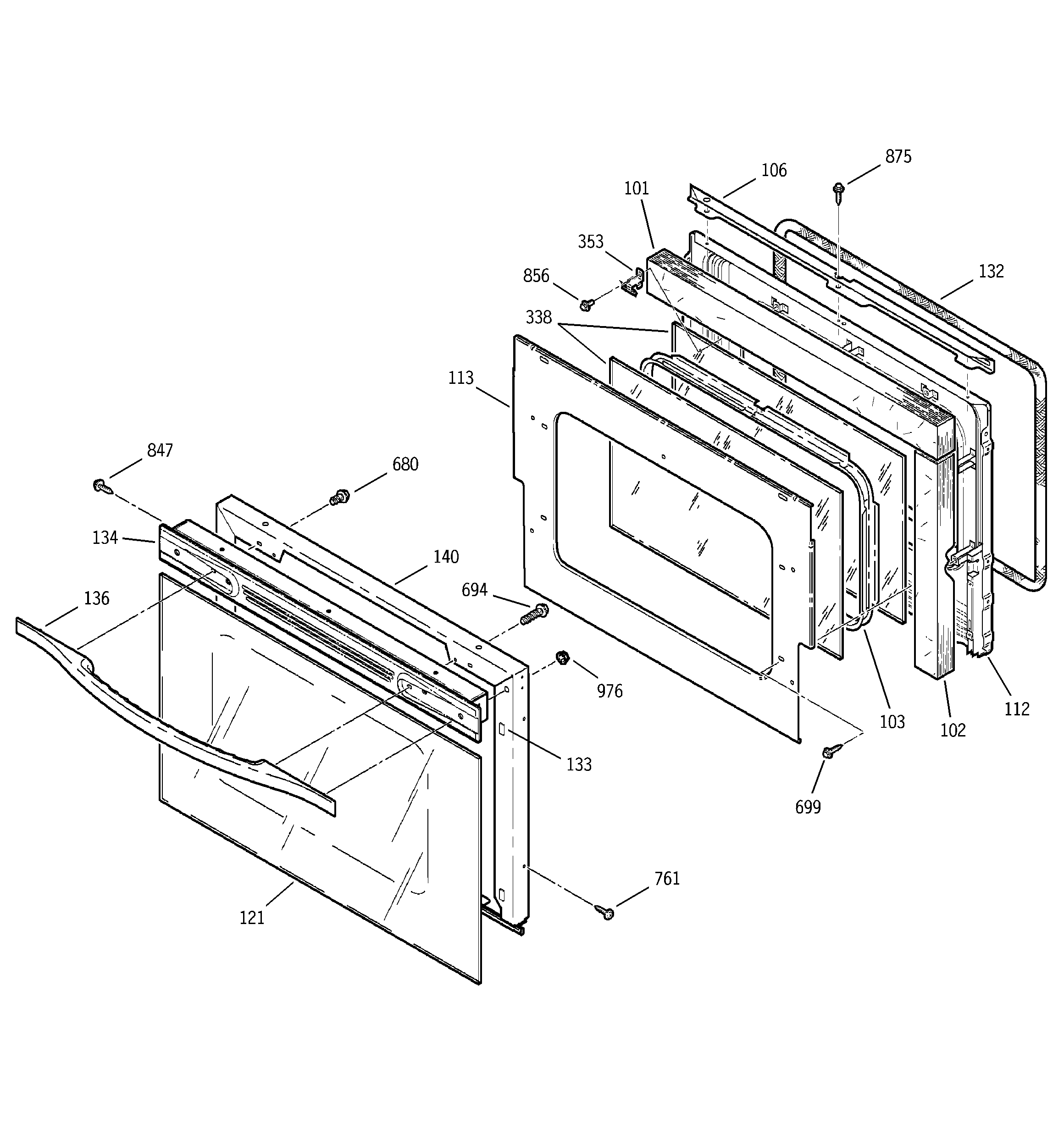 GE JTP18AA5AA door diagram