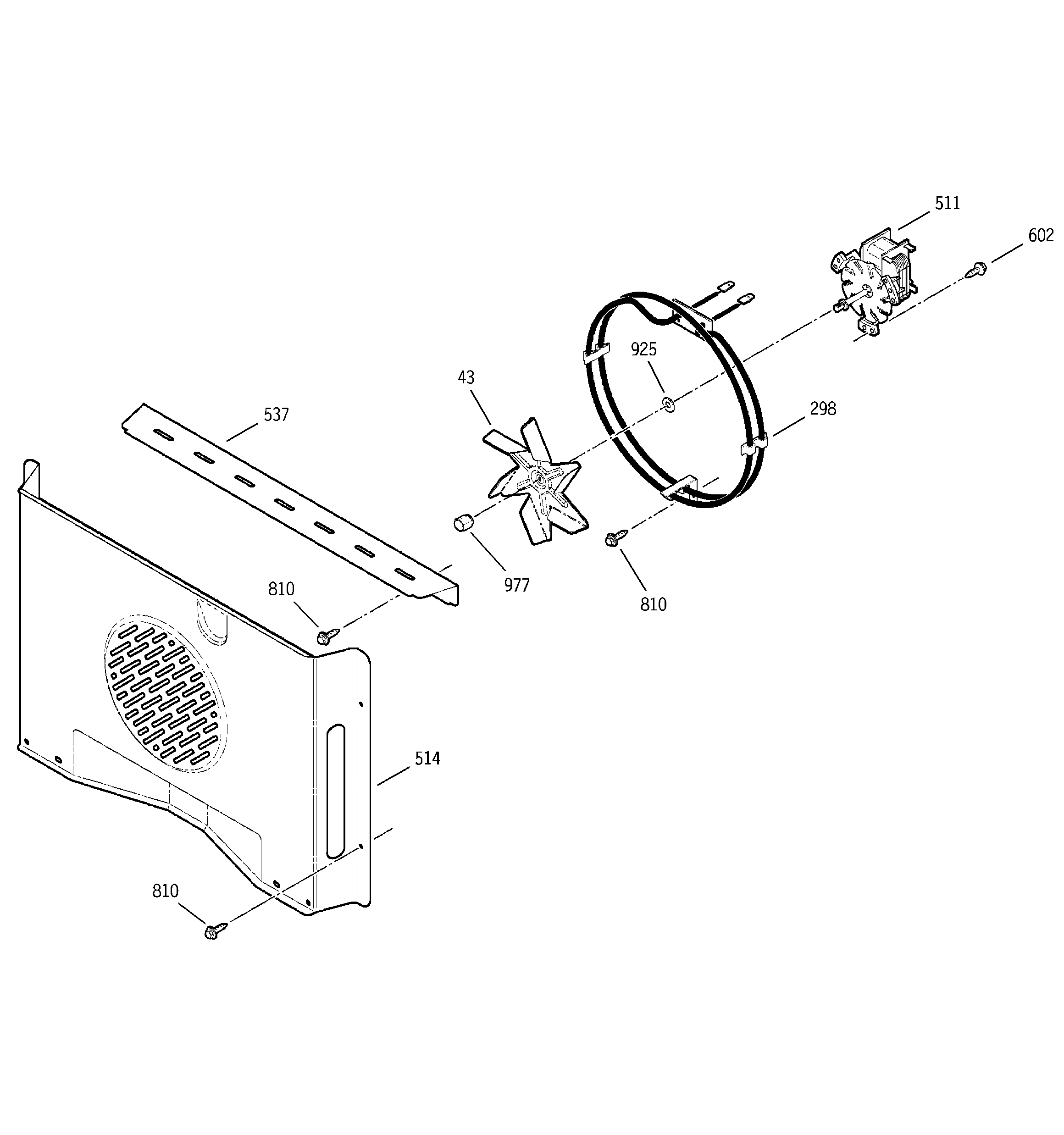 GE JTP18AA5AA convection fan diagram