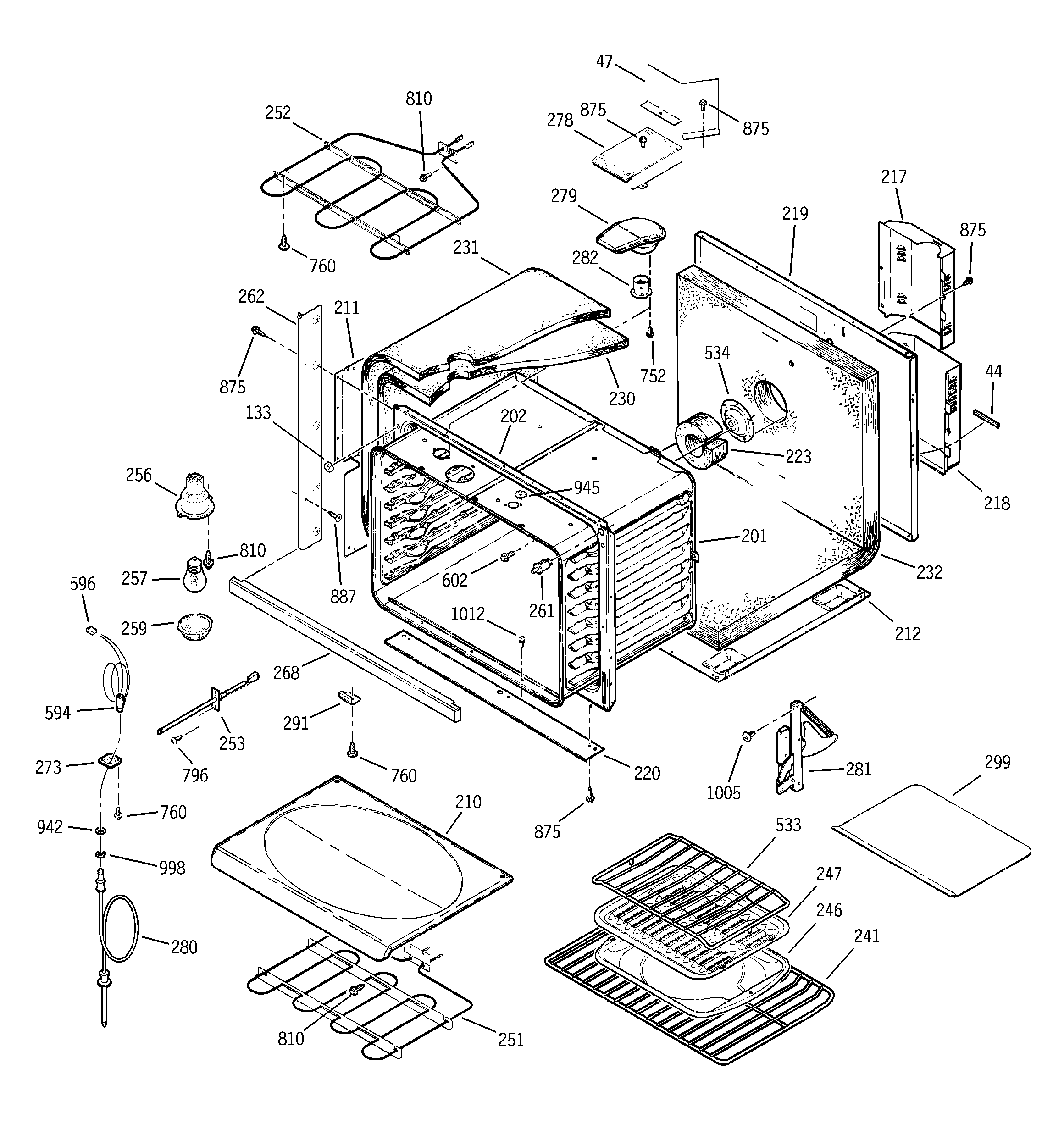 GE ZET737WA4WW body parts diagram