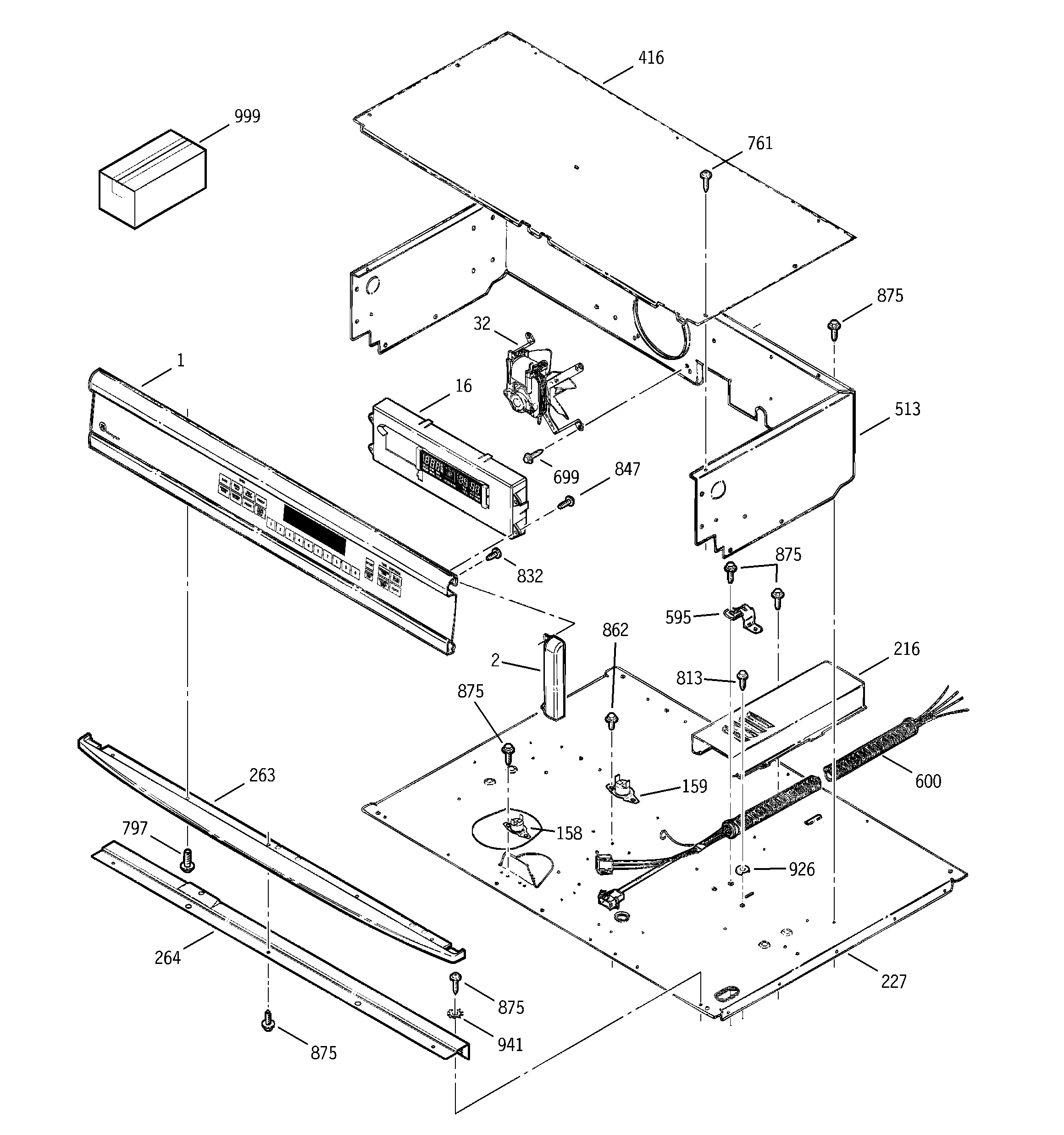 GE ZET737WA5WW control panel diagram