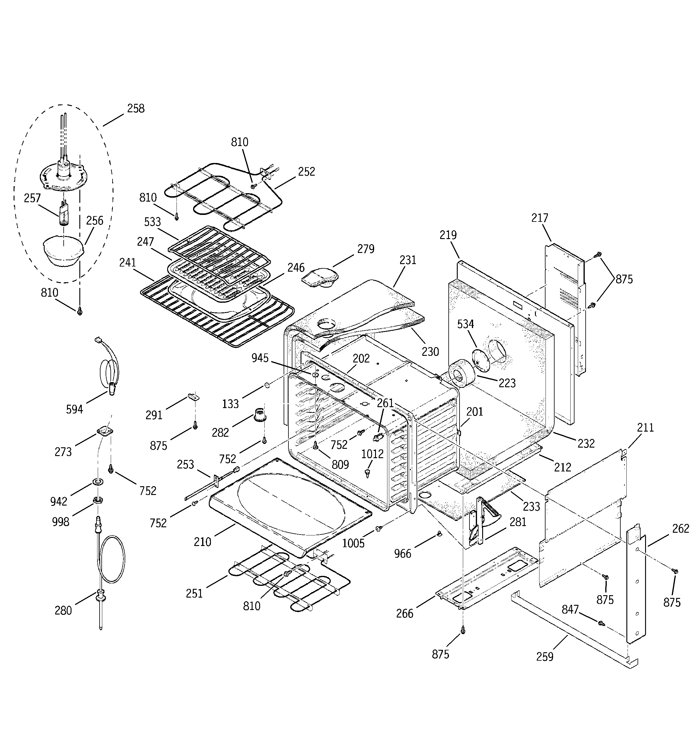 GE JD966WD1WW body parts diagram