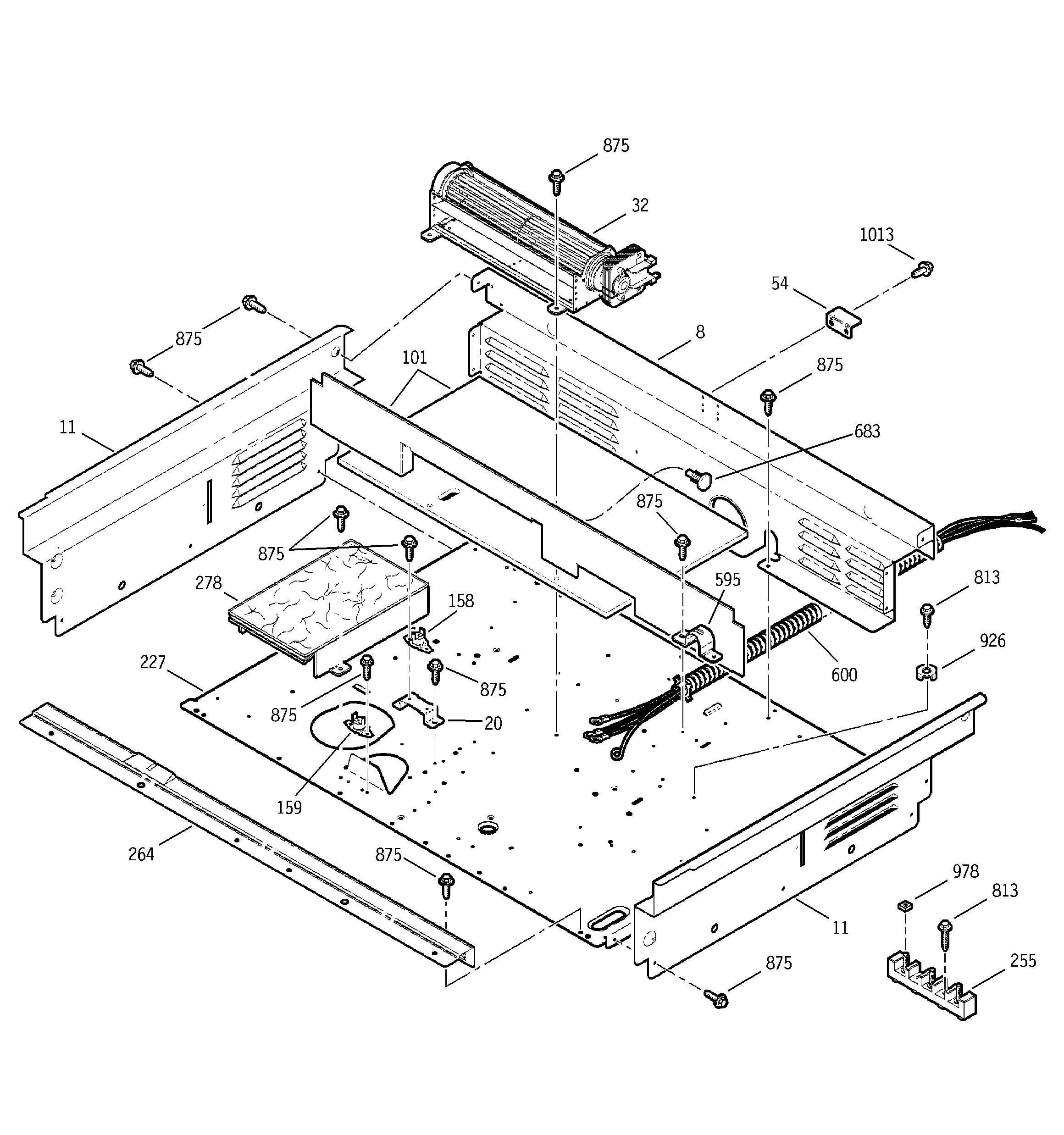 GE JD966WD1WW cooling fan diagram
