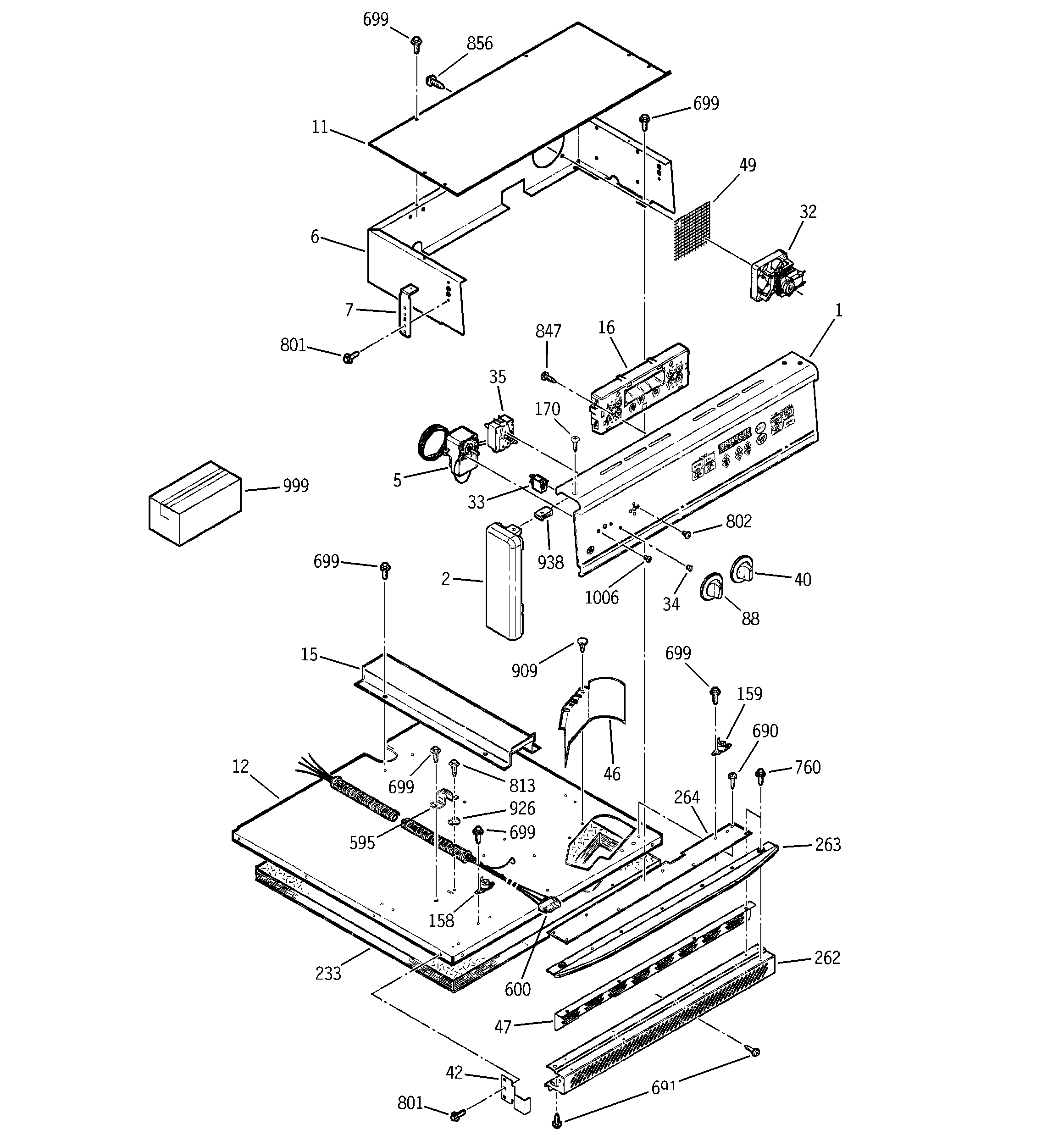 GE JRP24BW5BB control panel diagram