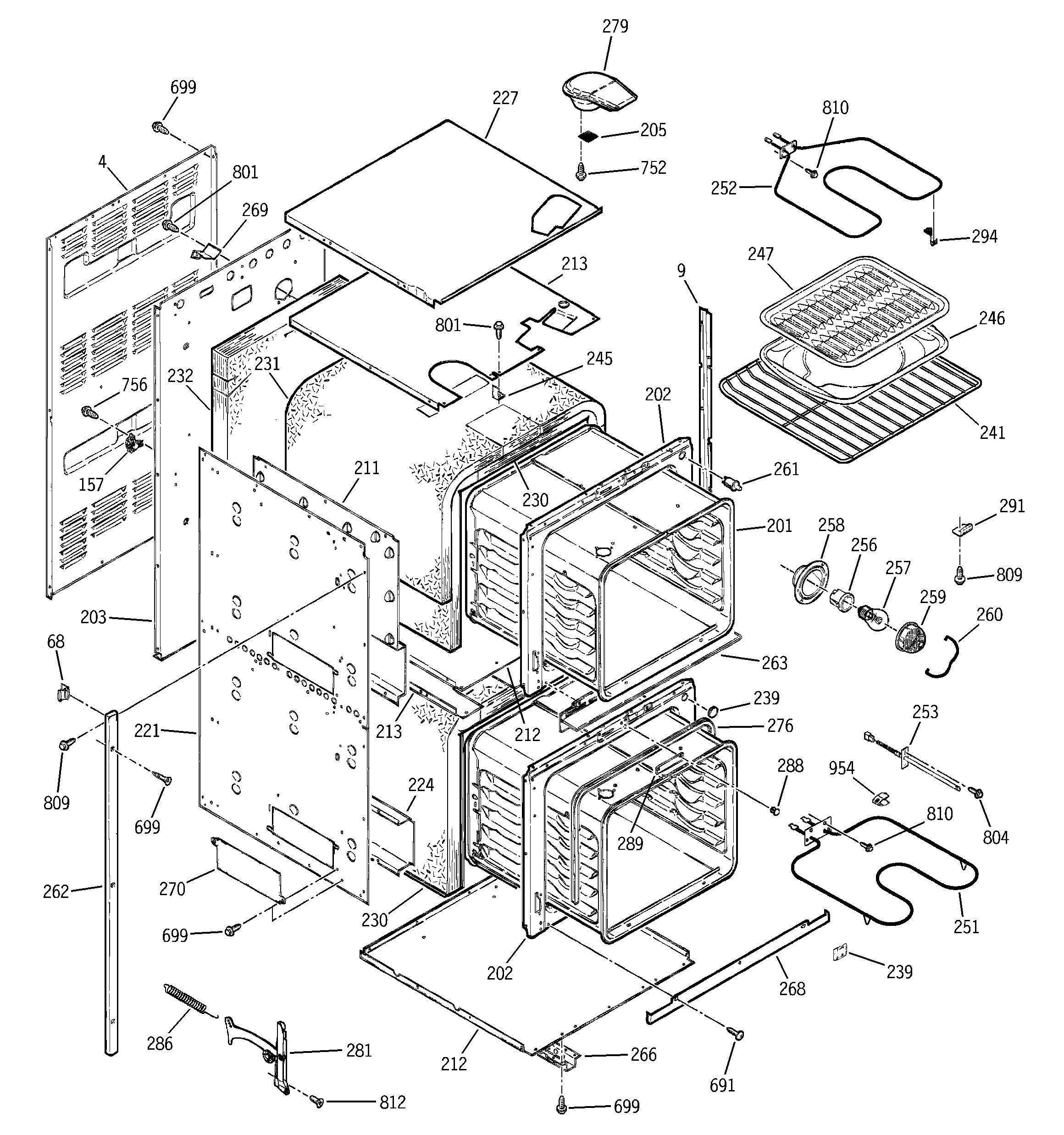 GE JRP24BW5BB body parts diagram