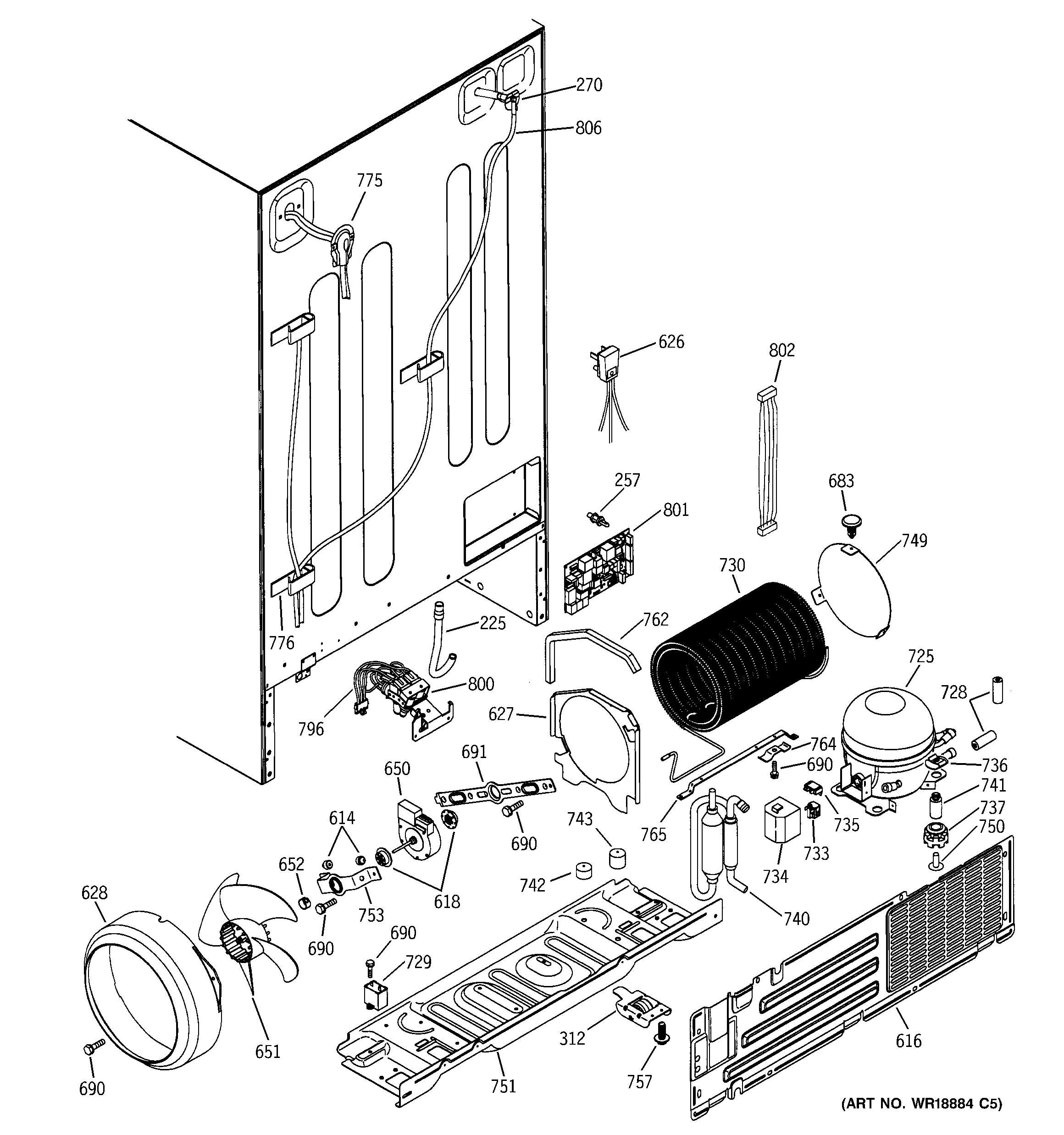 GE PSI23MGMBCC unit parts diagram