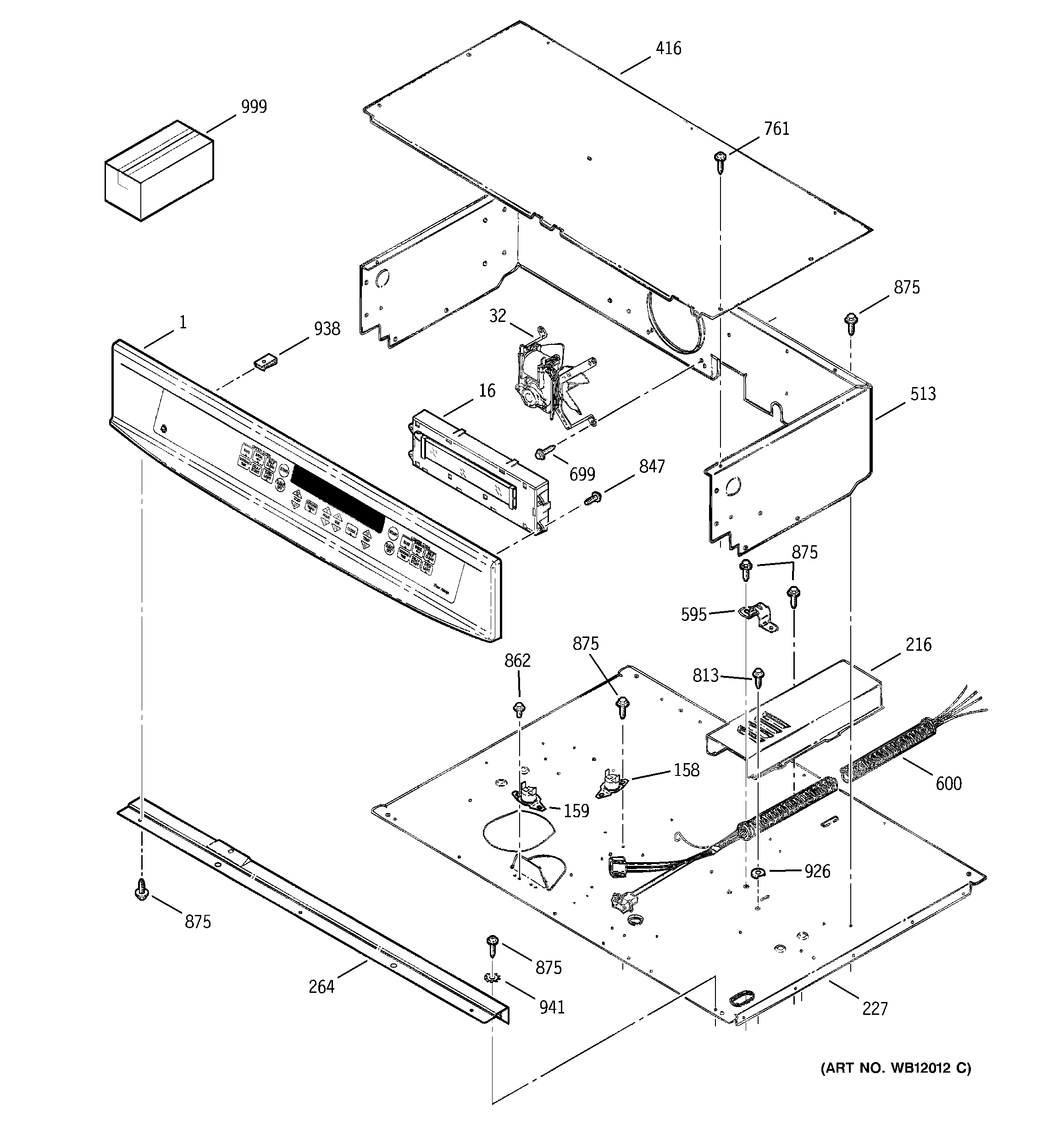 GE JTP45BA5BB control panel diagram