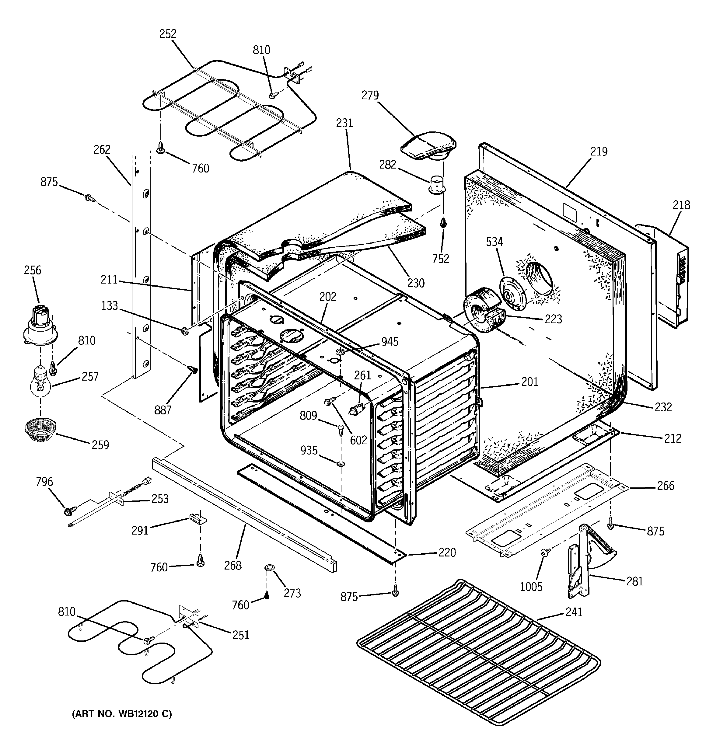GE JTP45BA5BB lower body parts diagram