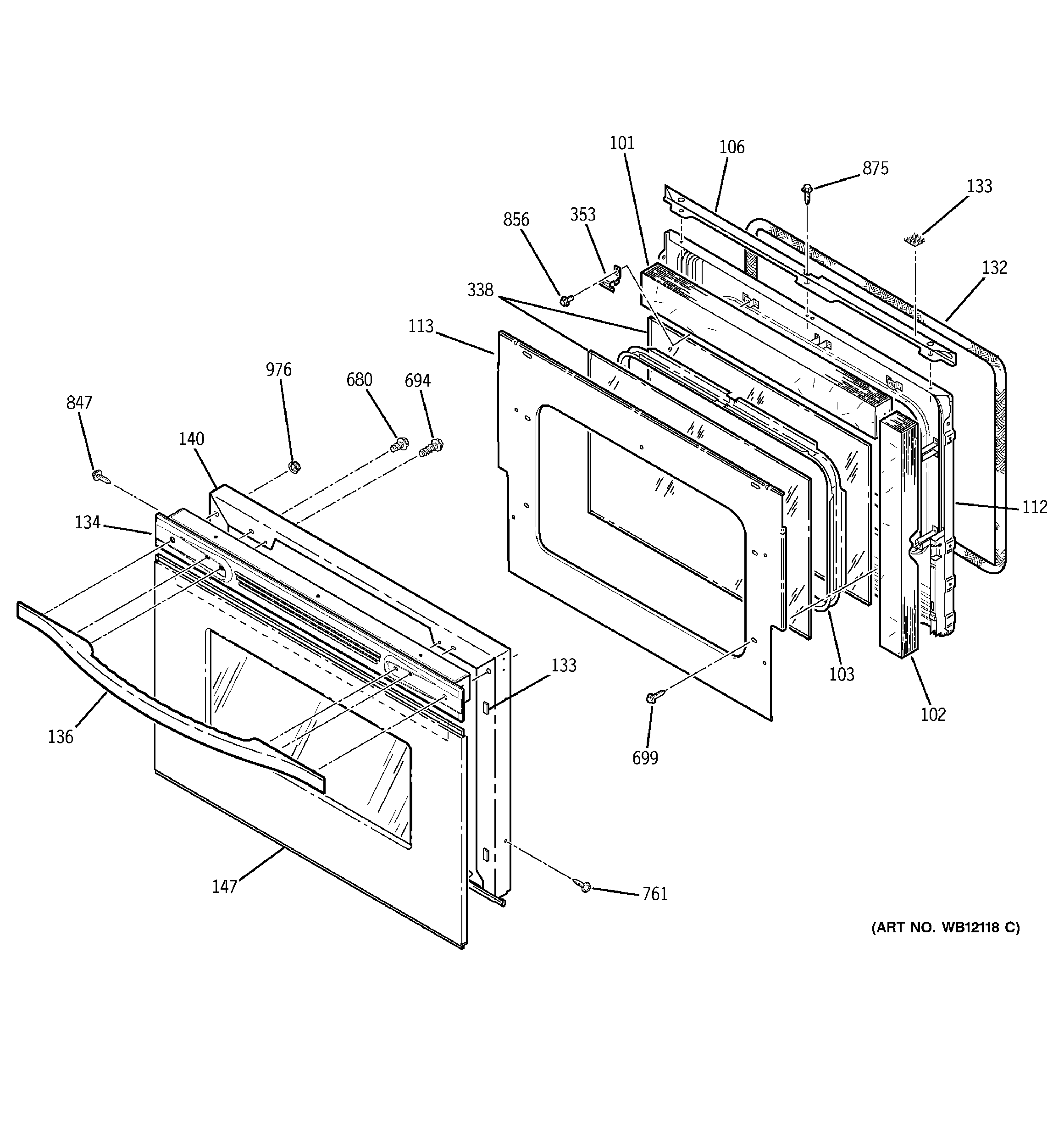 GE JTP47SC3SS door diagram