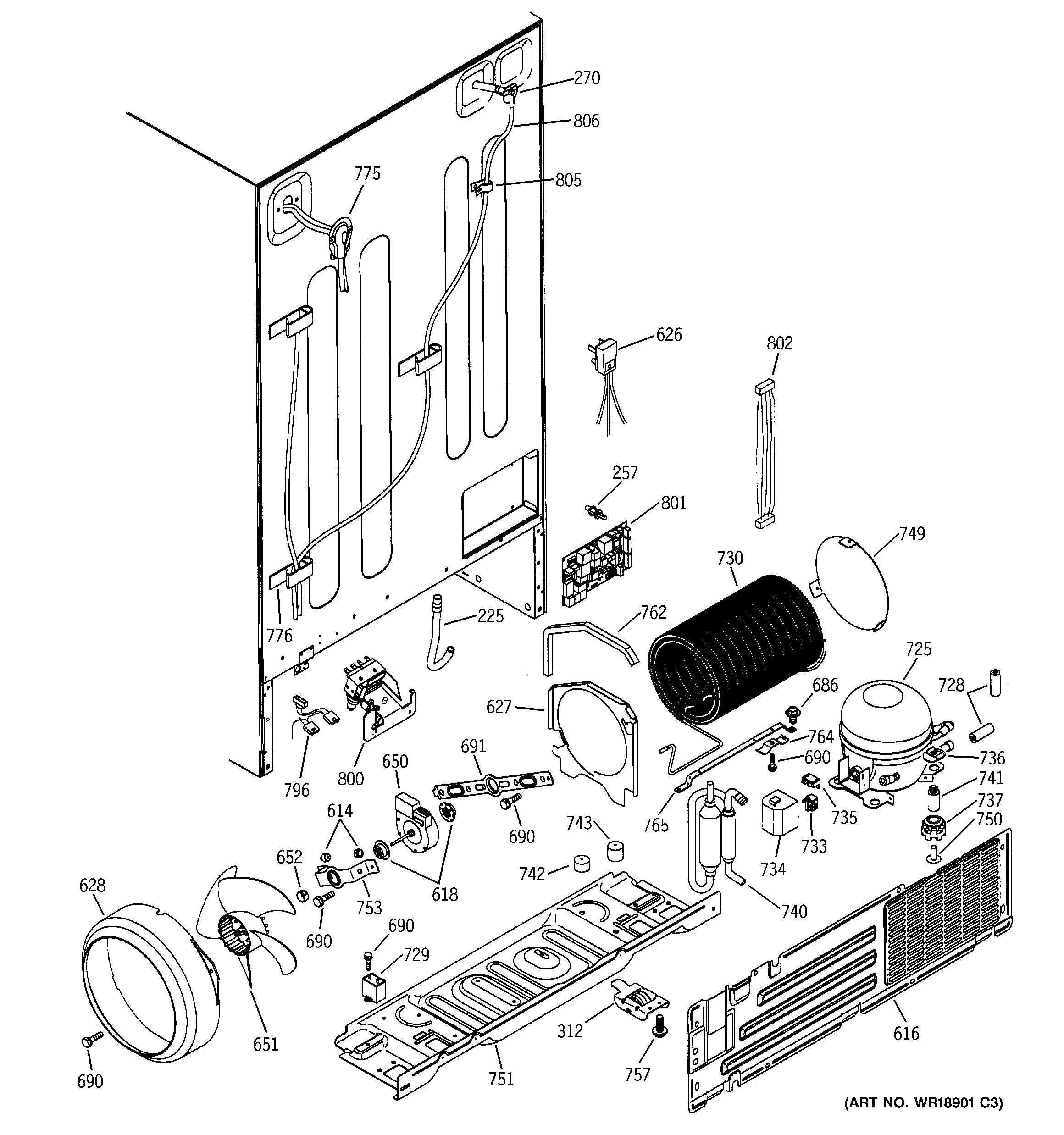 GE PSC23NHMBBB unit parts diagram