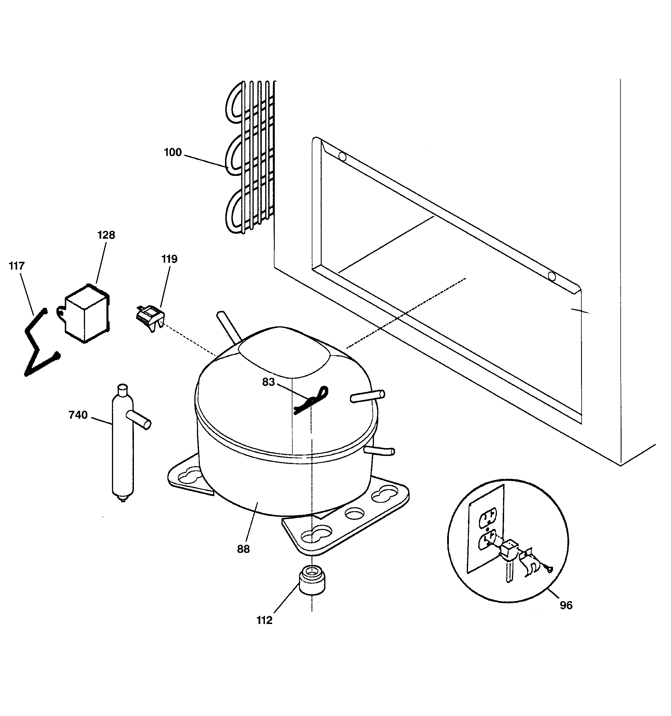 GE FCM7HDMAWH system parts diagram