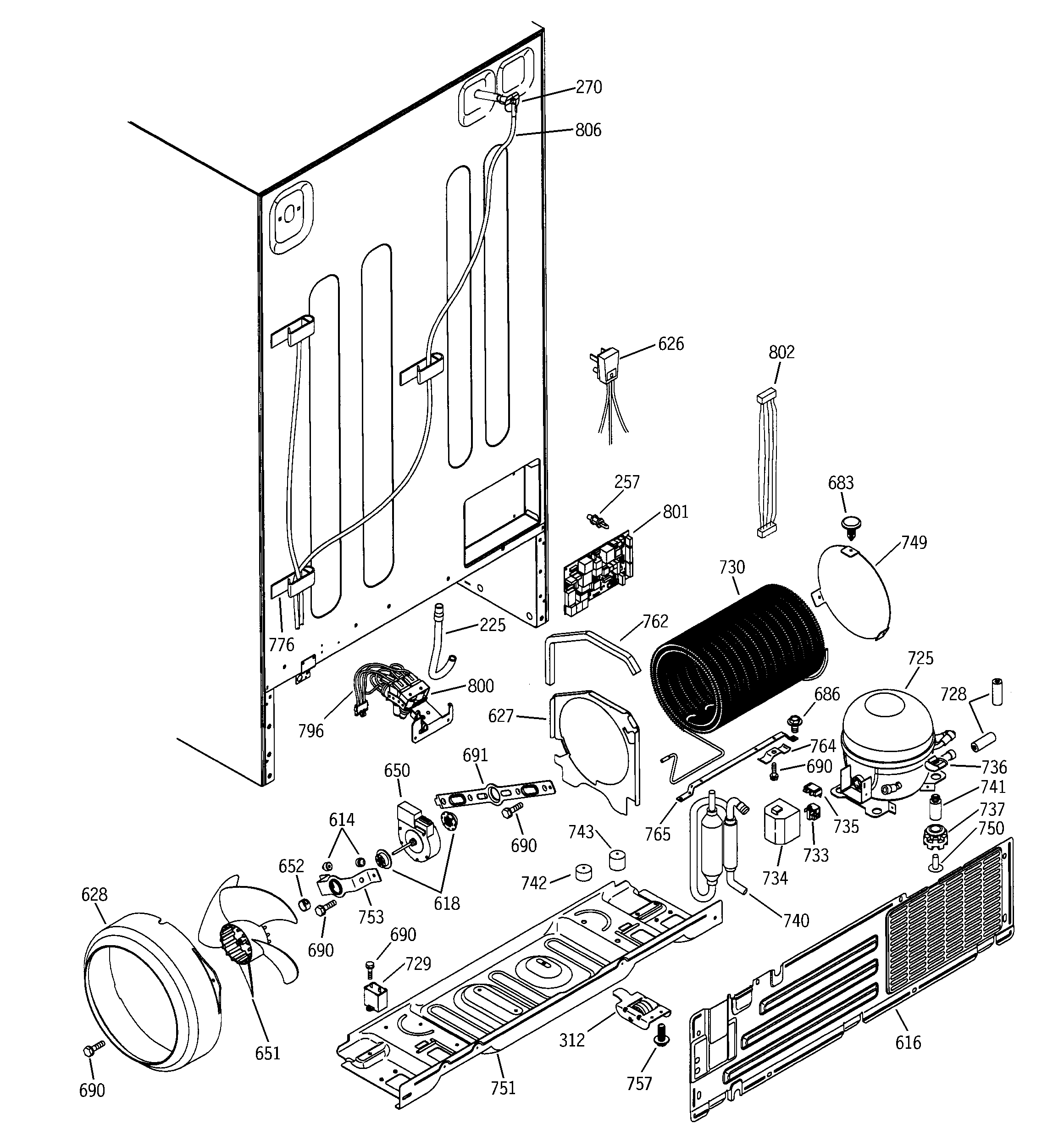 GE PSI23MCMACC unit parts diagram