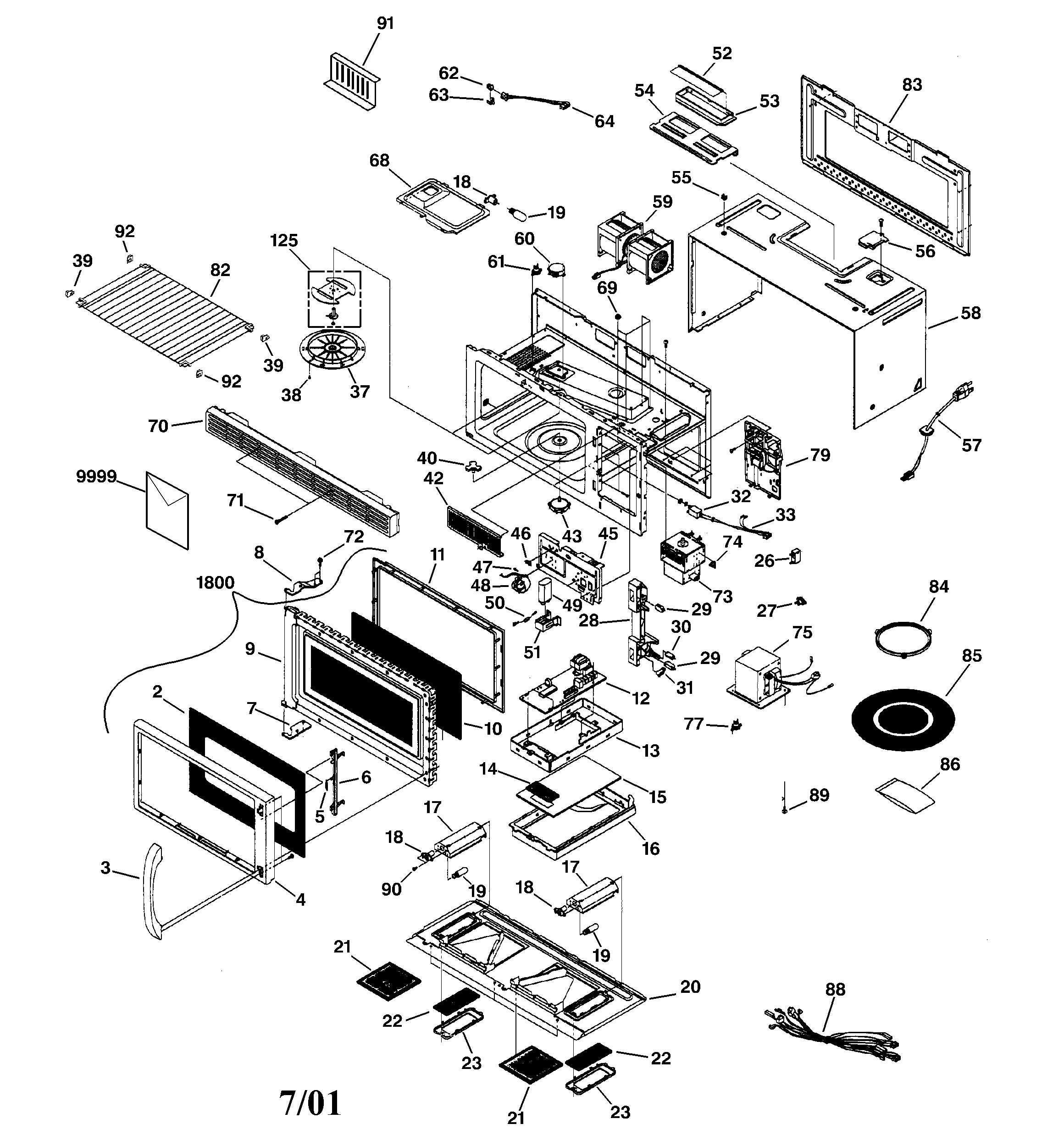 GE JVM1642WB01 microwave diagram