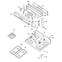 GE JGBP79CEB3CC control panel & cooktop diagram