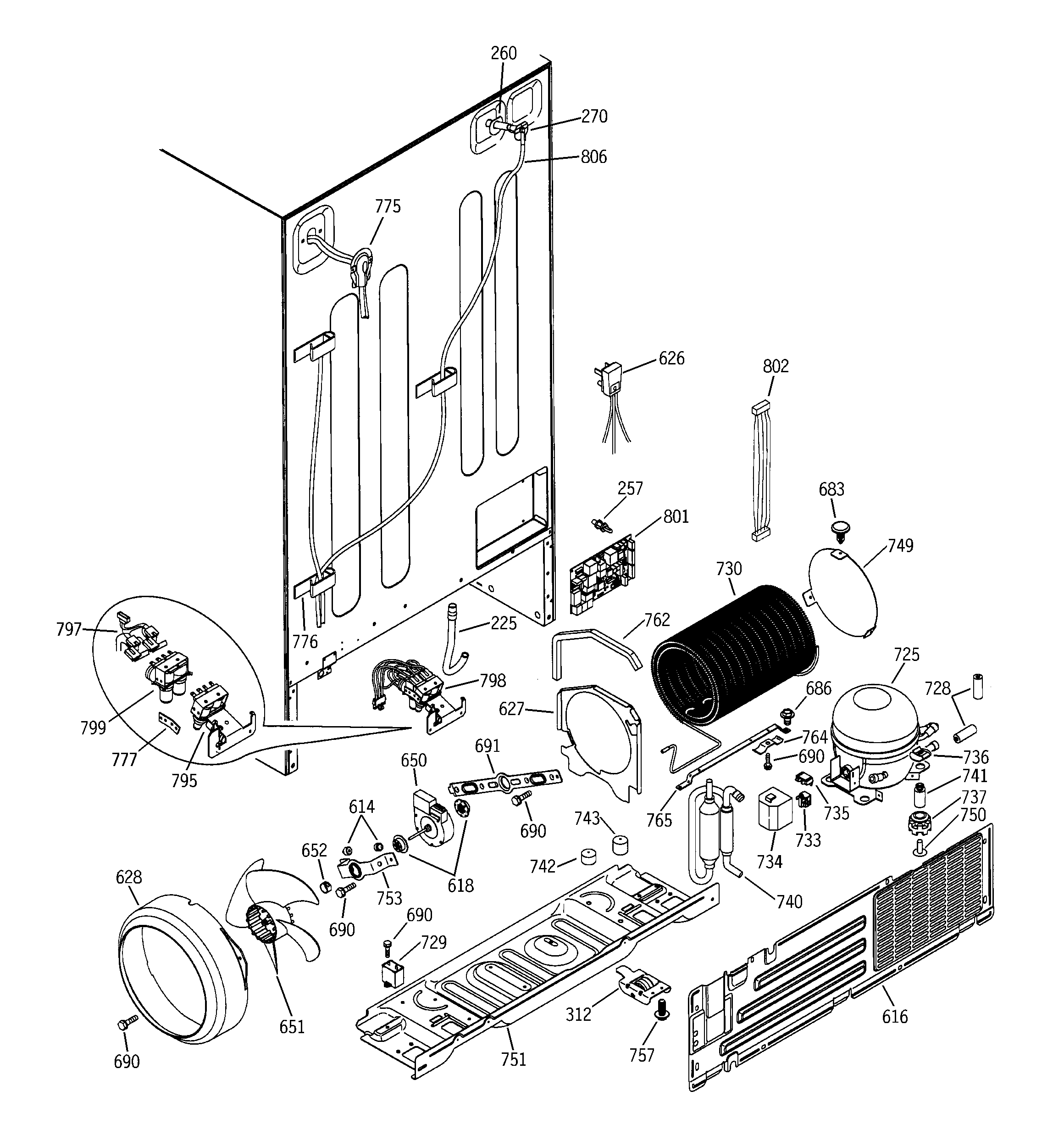 GE GSS25PGMAWW unit parts diagram