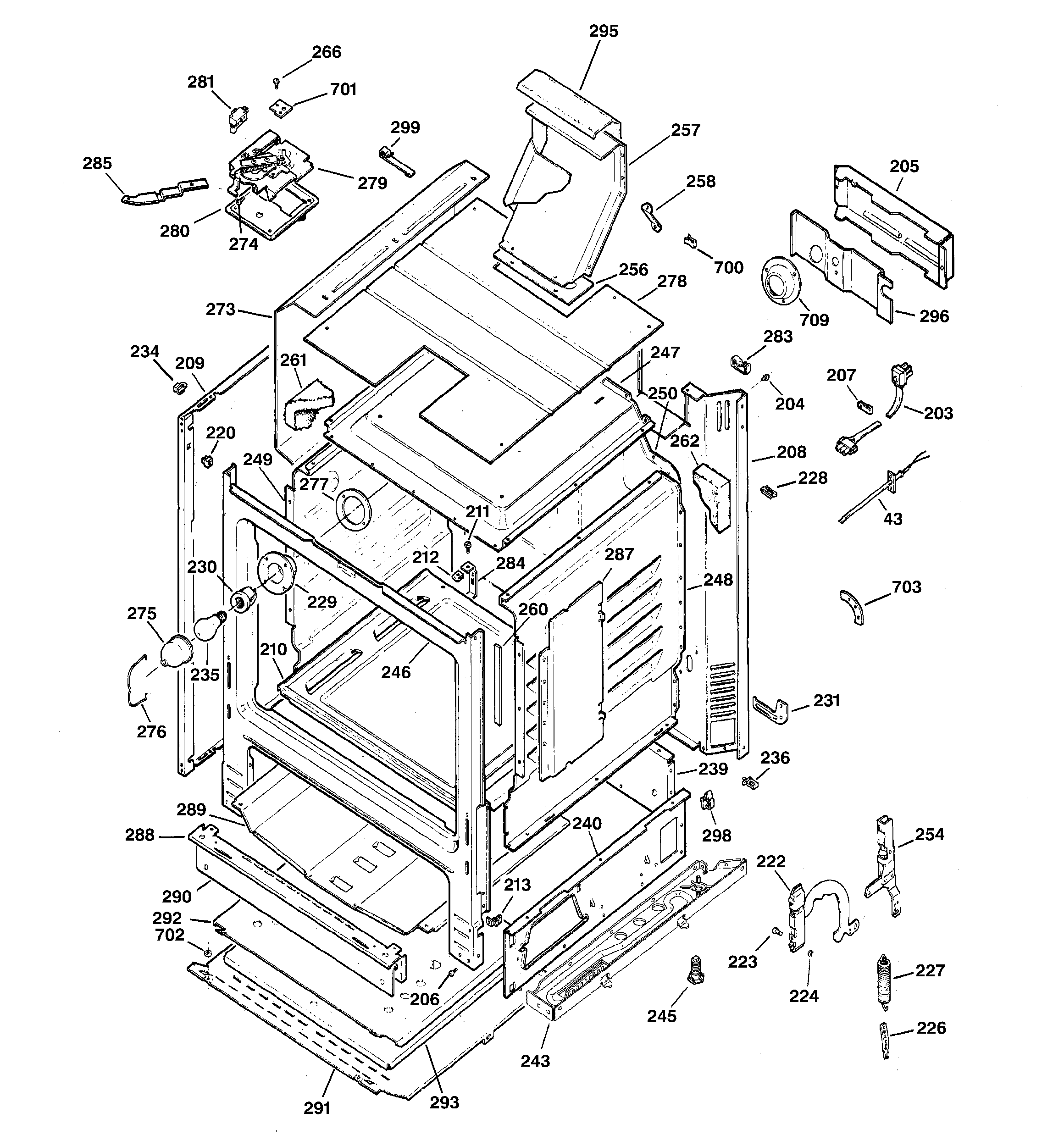 GE JGBP24BEA5WH body parts diagram