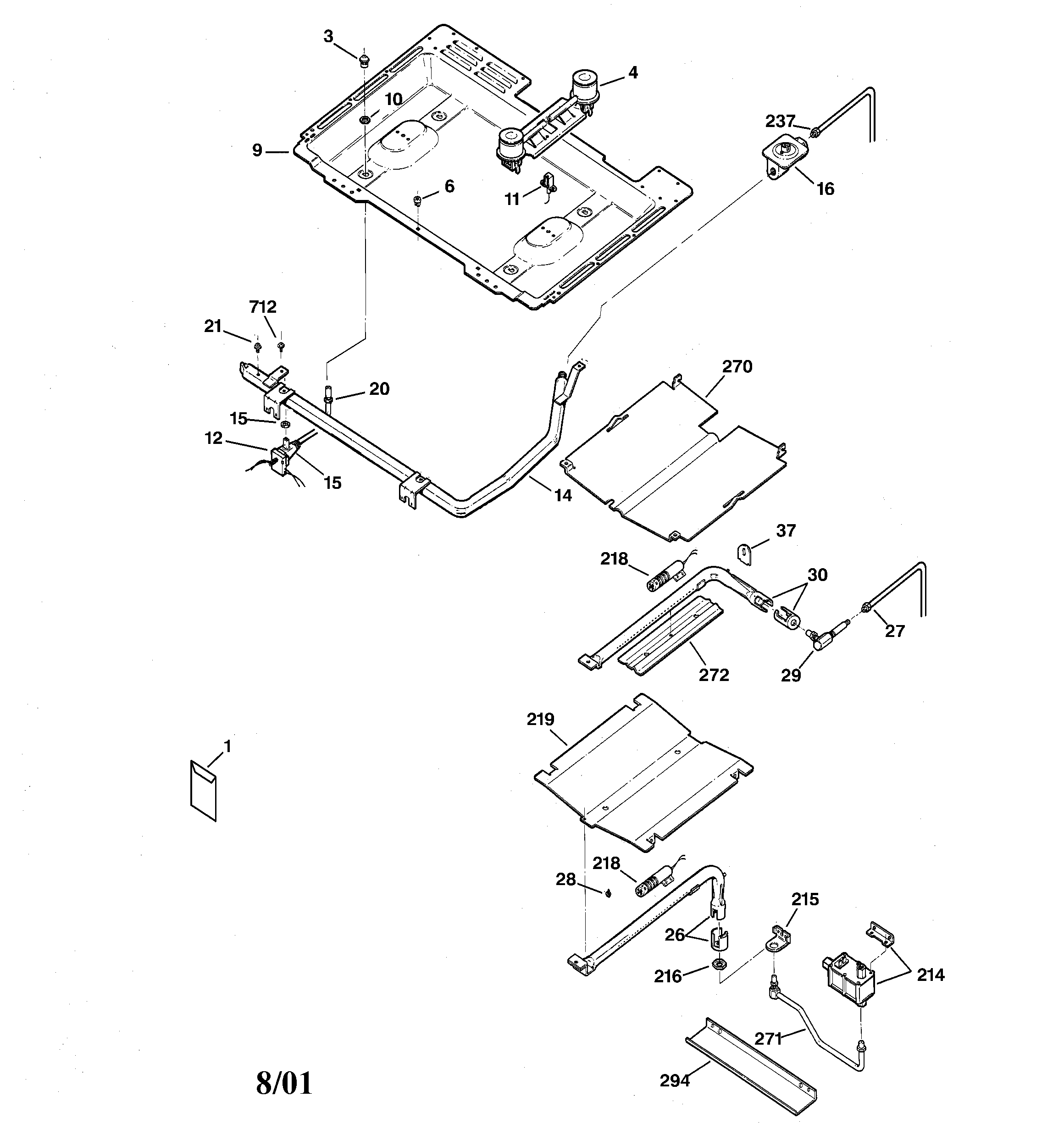 GE JGBP26BEA4WH gas & burner parts diagram