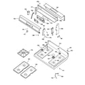 GE JGBP30DEA6WH control panel & cooktop diagram