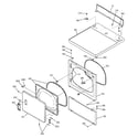 GE DDSS475EA0WW door, front, access & top panel diagram