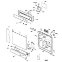 GE GSD2050F01CC escutcheon & door assembly diagram