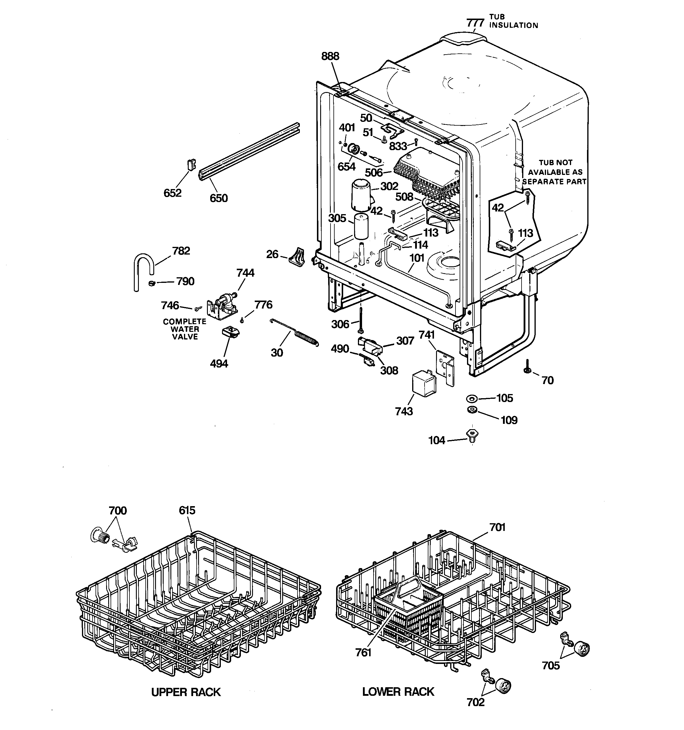GE GSD2000F02AD body parts diagram