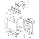 GE GSD3230F01WW escutcheon & door assembly diagram