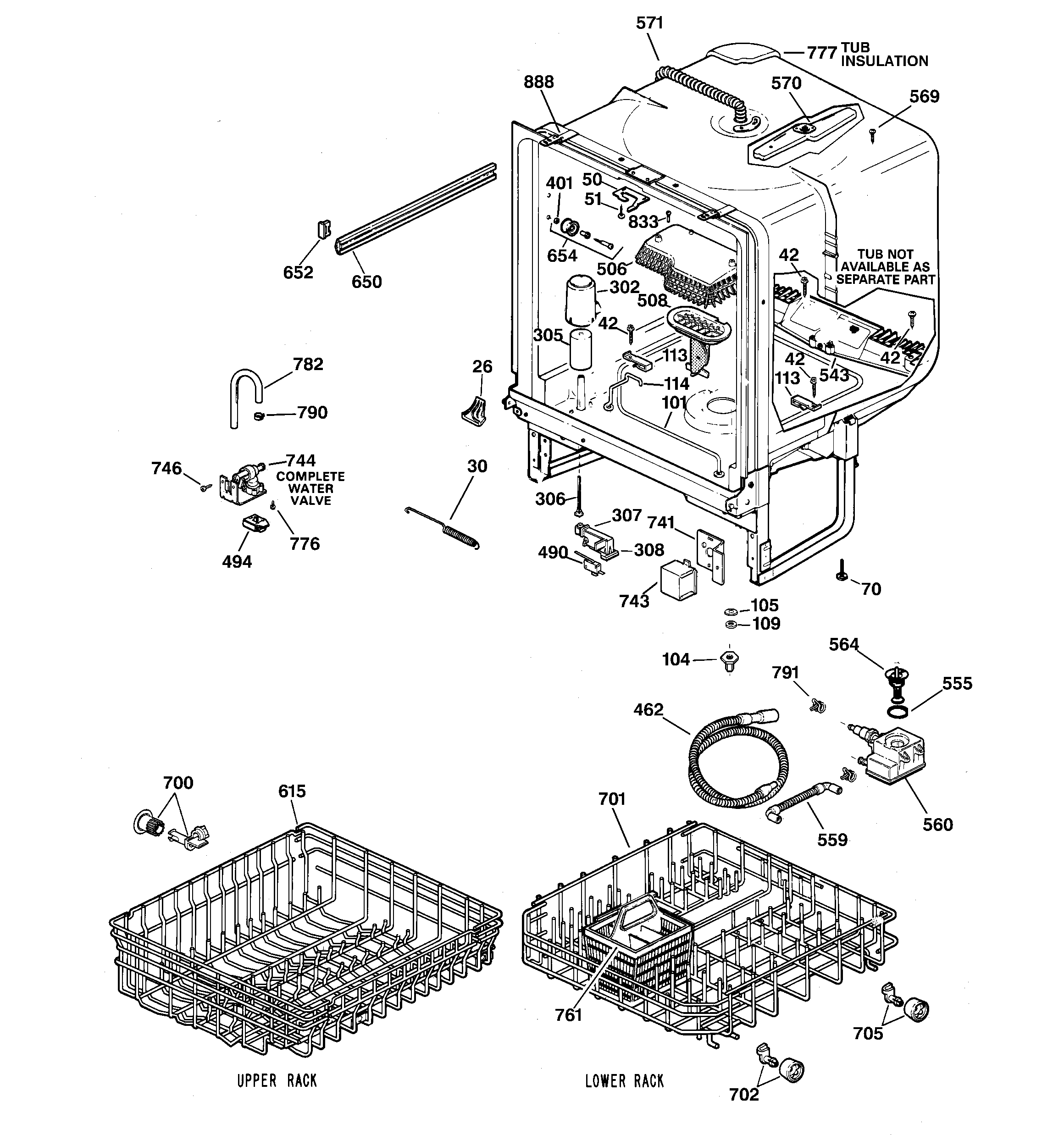 GE GSD3210F01AA body parts diagram