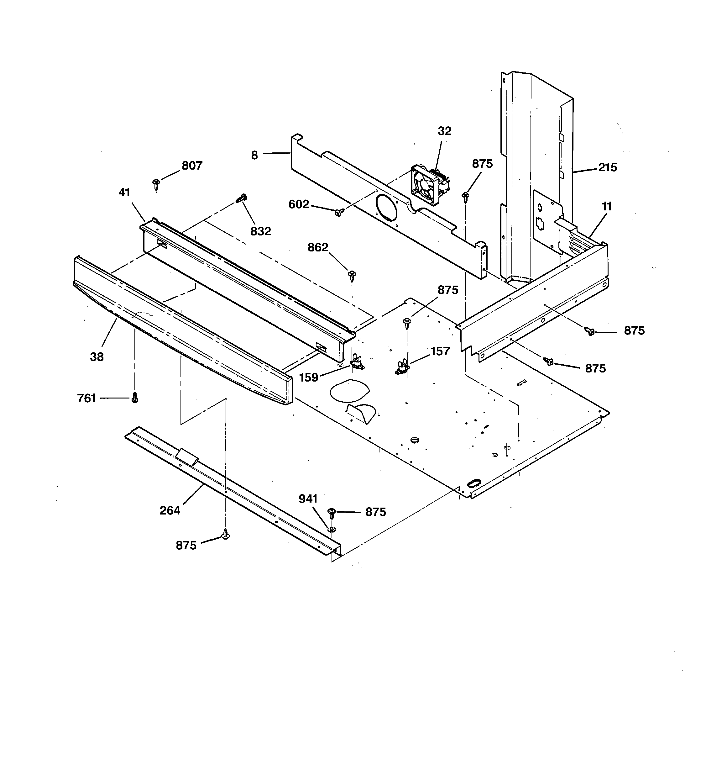 GE JTP47SC1SS center spacer diagram