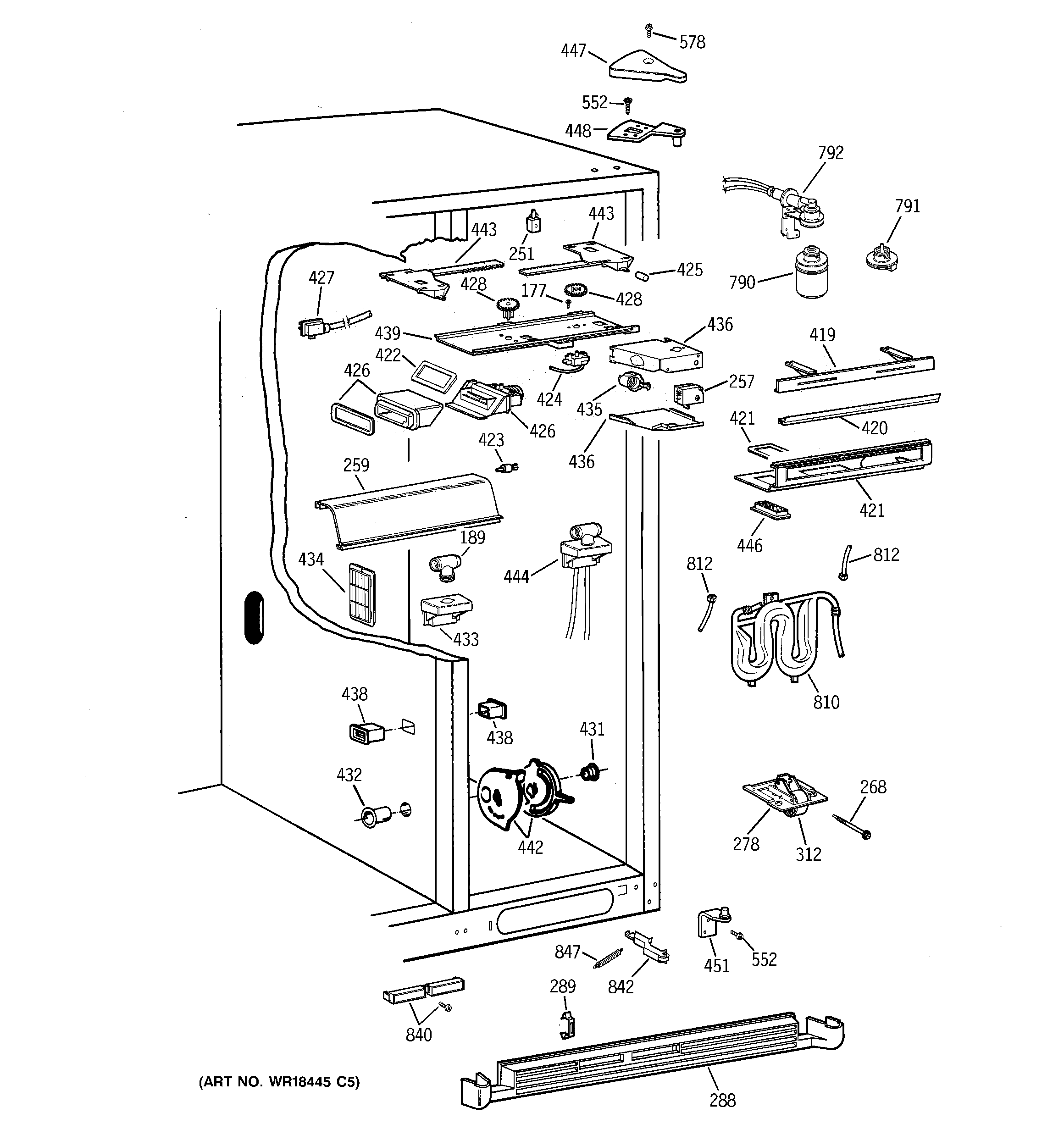 GE TPX24BPDBWW fresh food section diagram