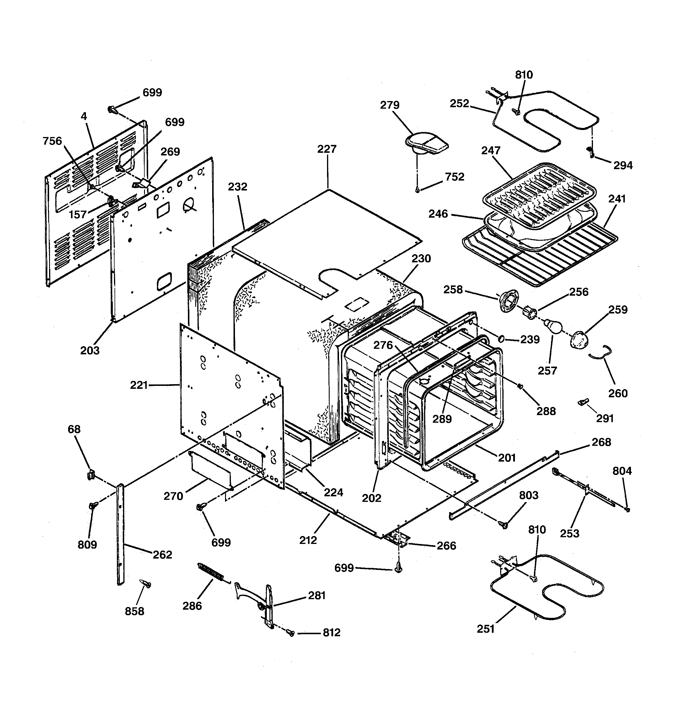 GE JRS04BW4BB body parts diagram