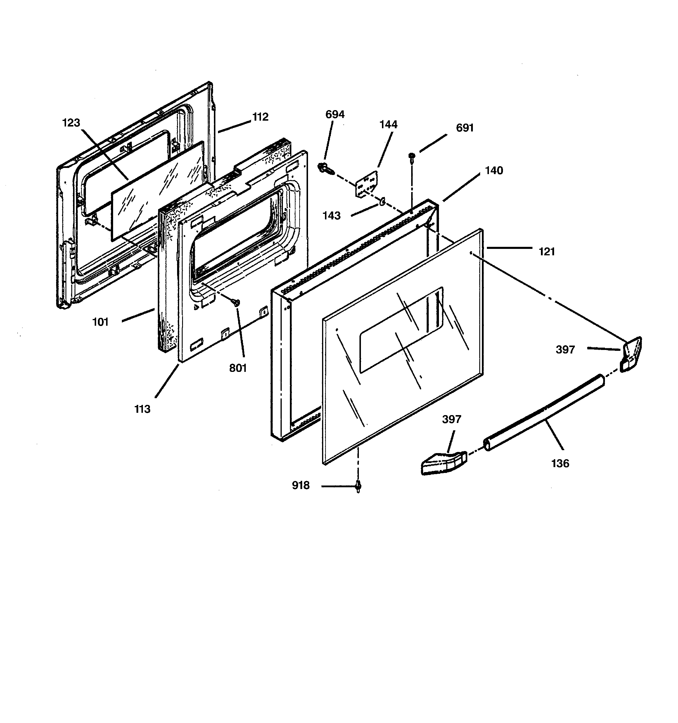GE JRS04BW3BB door diagram