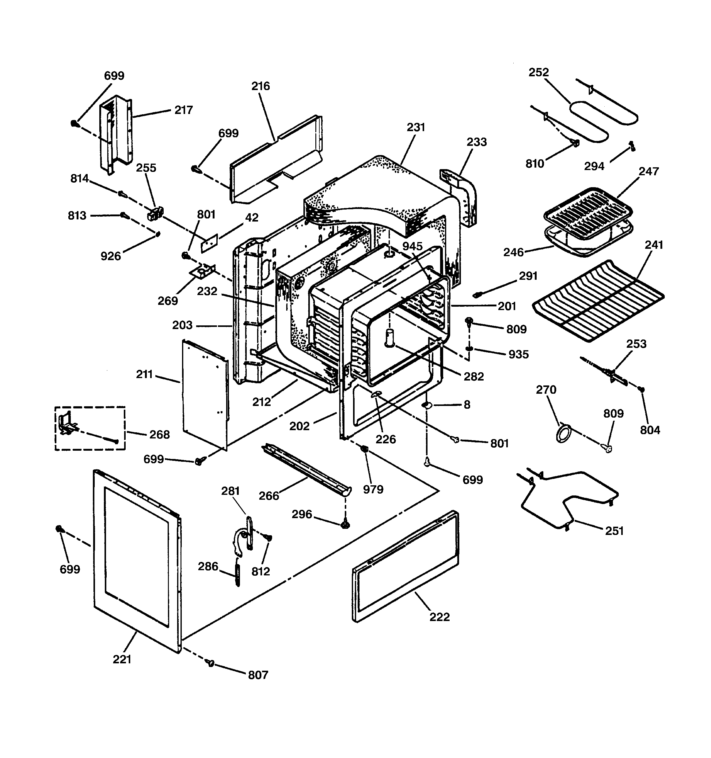 GE JBP58LY2WH body parts diagram