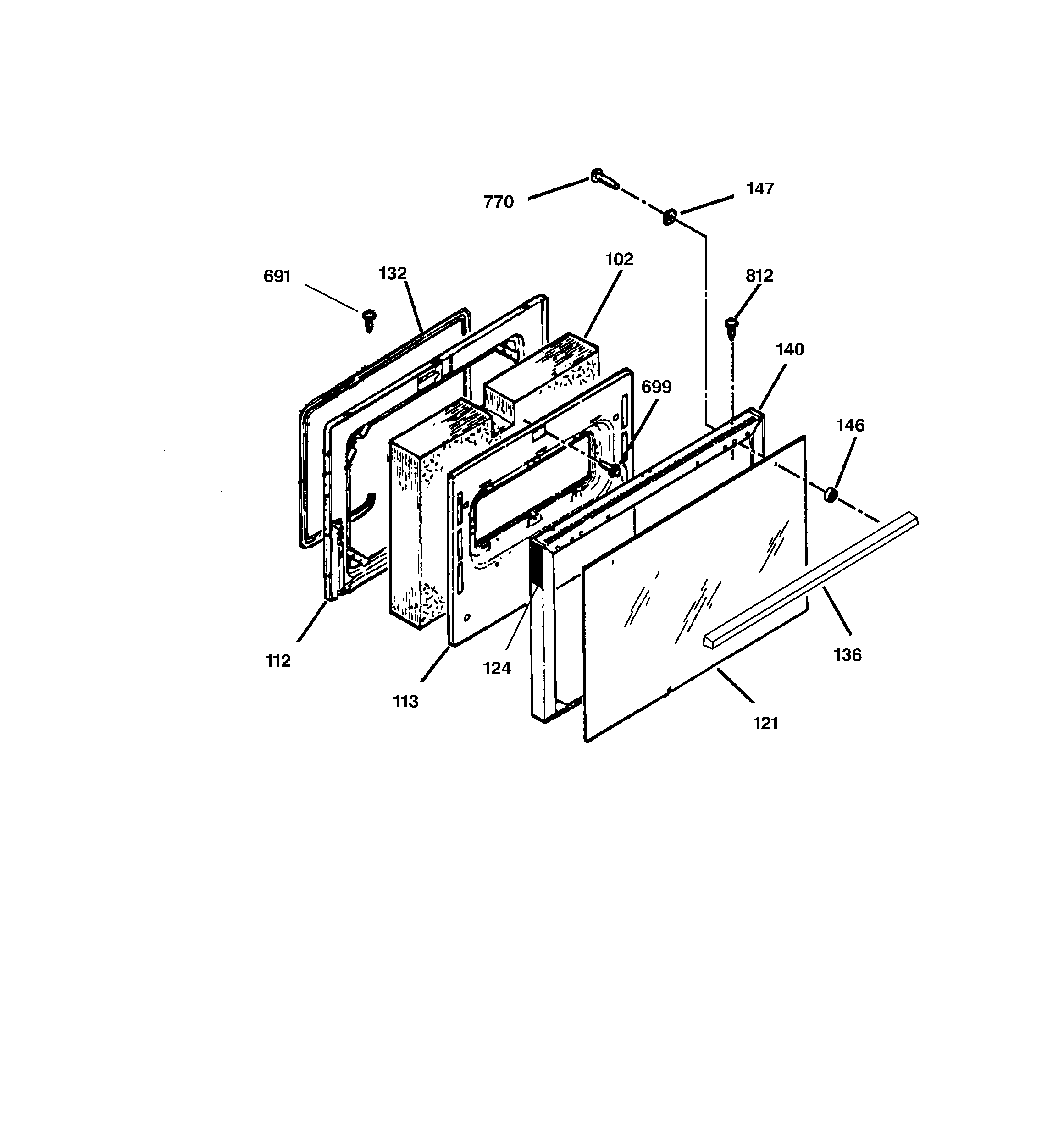 GE JBP58LY2WH door diagram