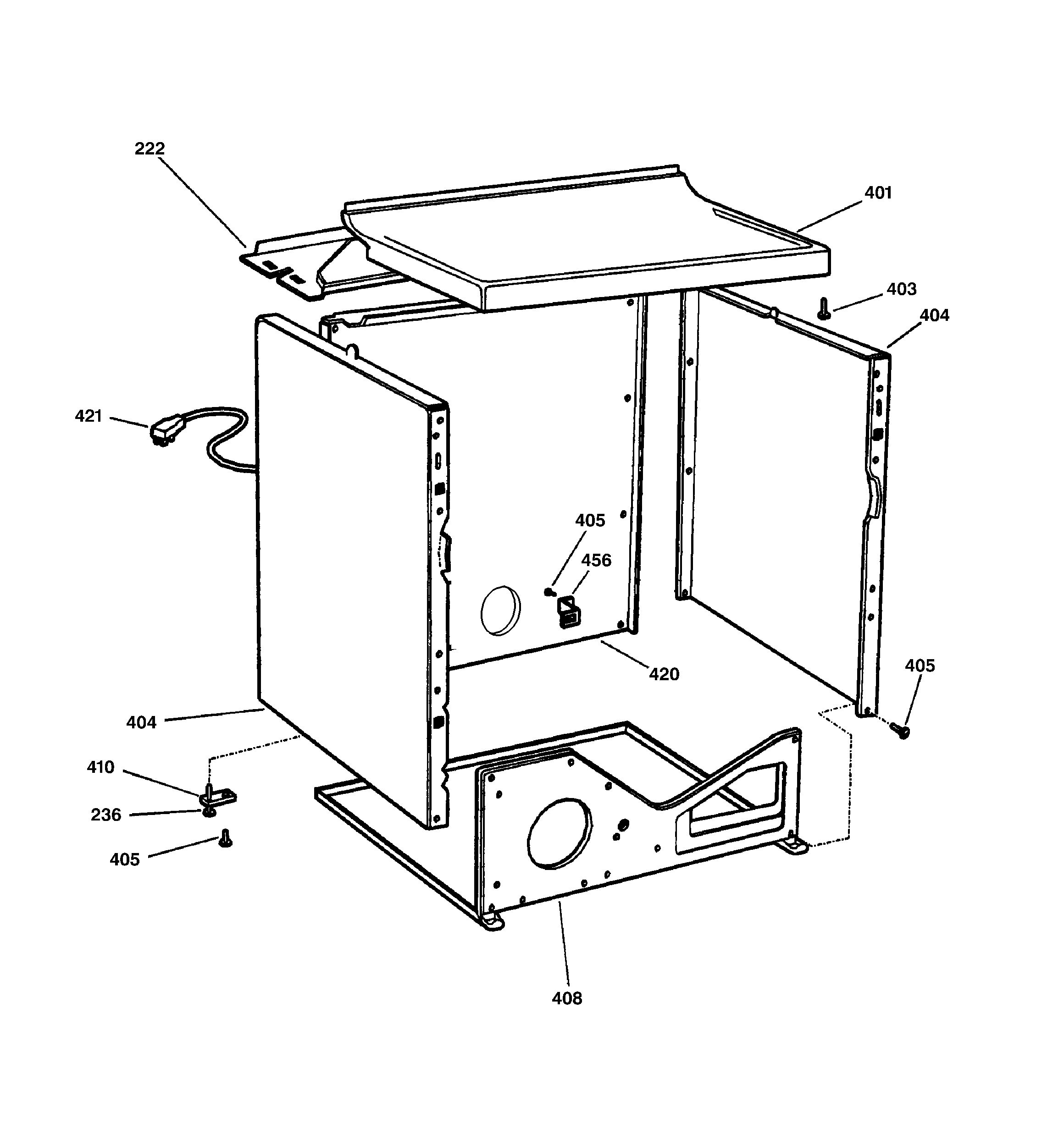 GE DWXR483GA1AA cabinet diagram
