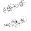 GE CADE165SWH drum, heater assembly, blower & dri diagram