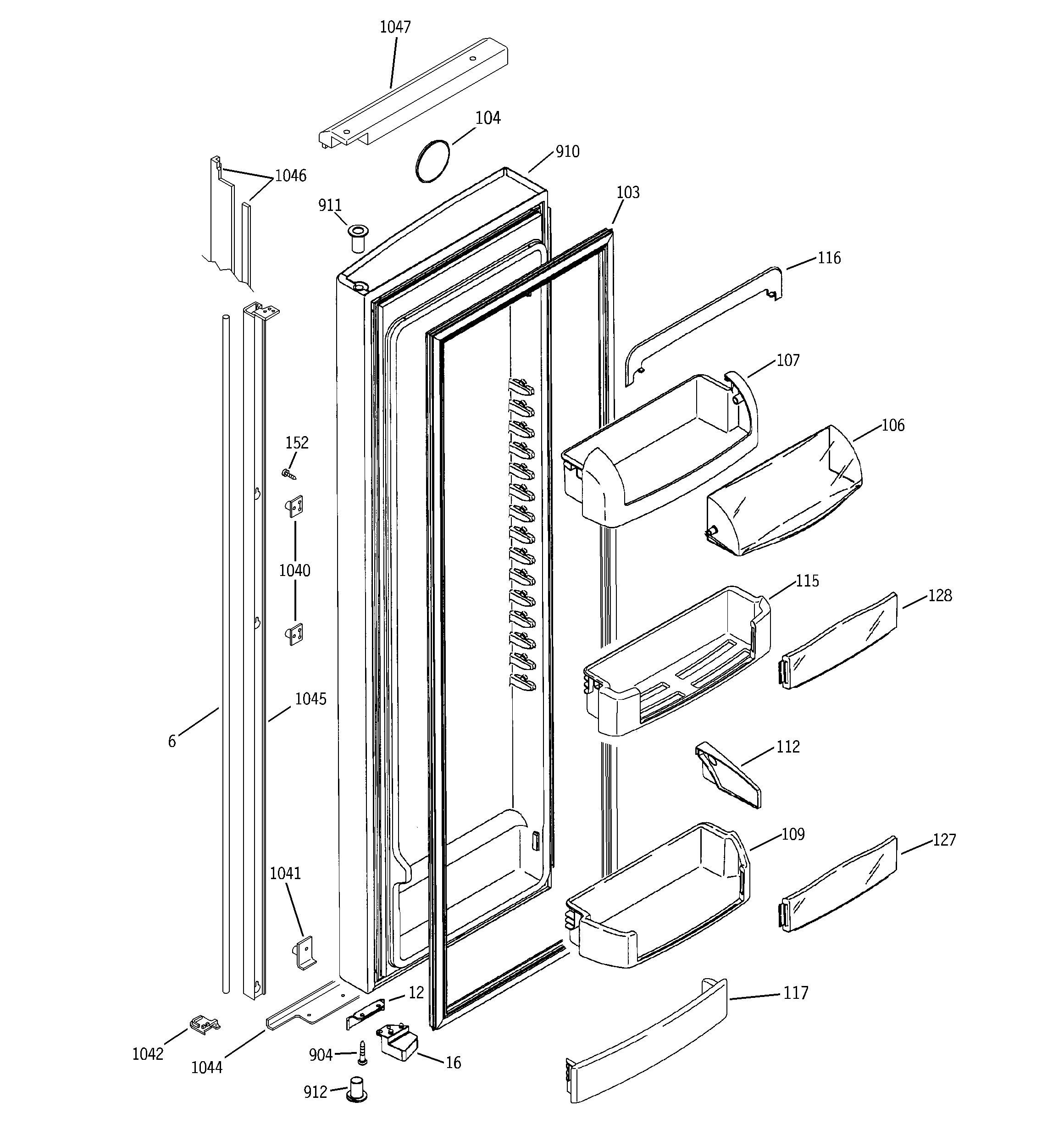 GE GIG21IEMAFBB fresh food door diagram