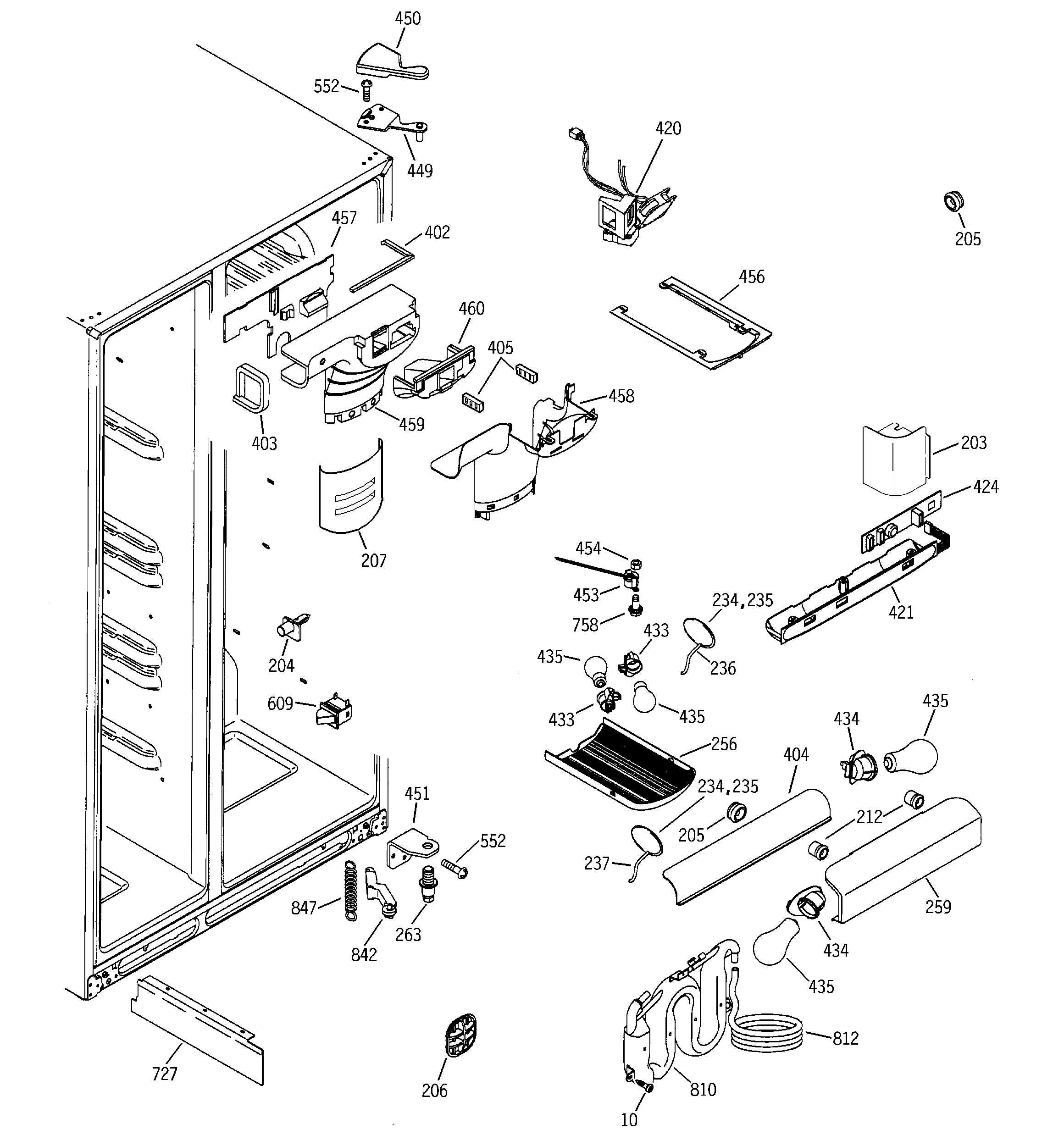 GE GCG21IEMAFBB fresh food section diagram