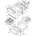 GE JGB920TEC1WW door & drawer parts diagram
